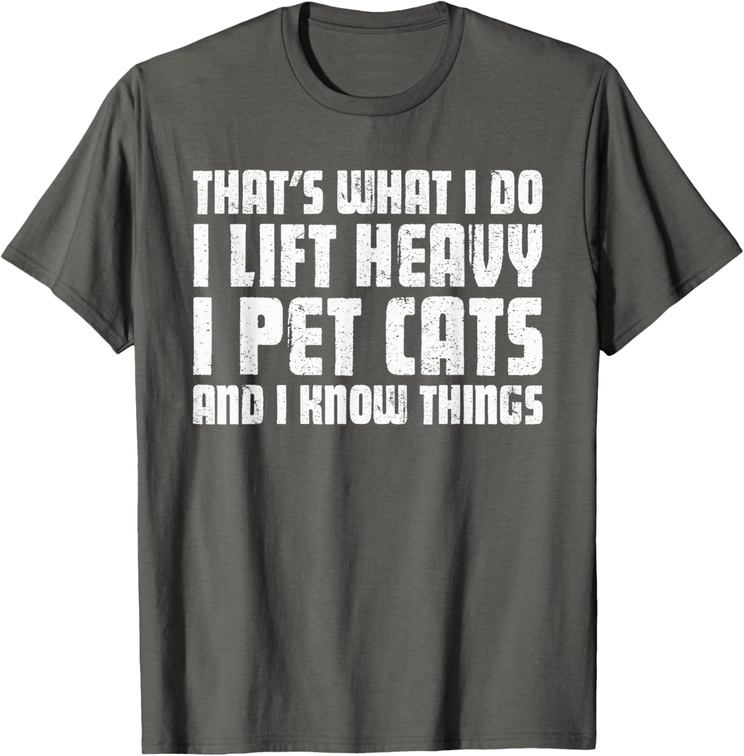 Funny I Lift Heavy I Pet Cats Unisex T-Shirt for Cat Lovers Black Small - 22