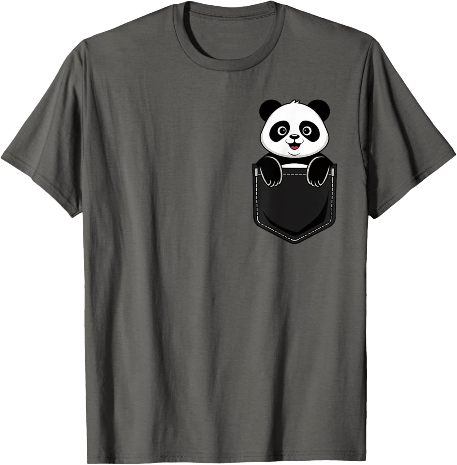 Cute Funny Panda T-Shirt for Men and Women Pocket Animal Design - 21