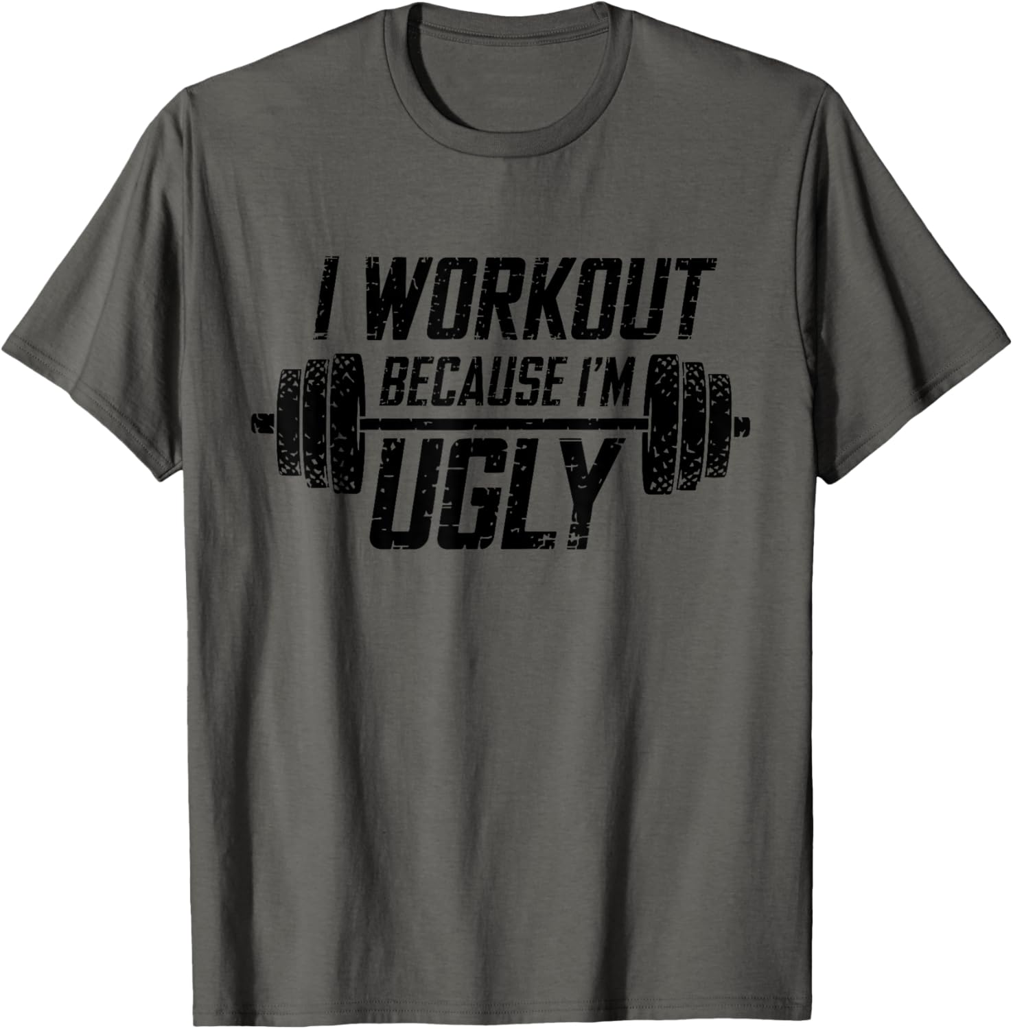 Funny Men's I Workout Because I'm Ugly Gym T-Shirt for Fitness Lovers - 4