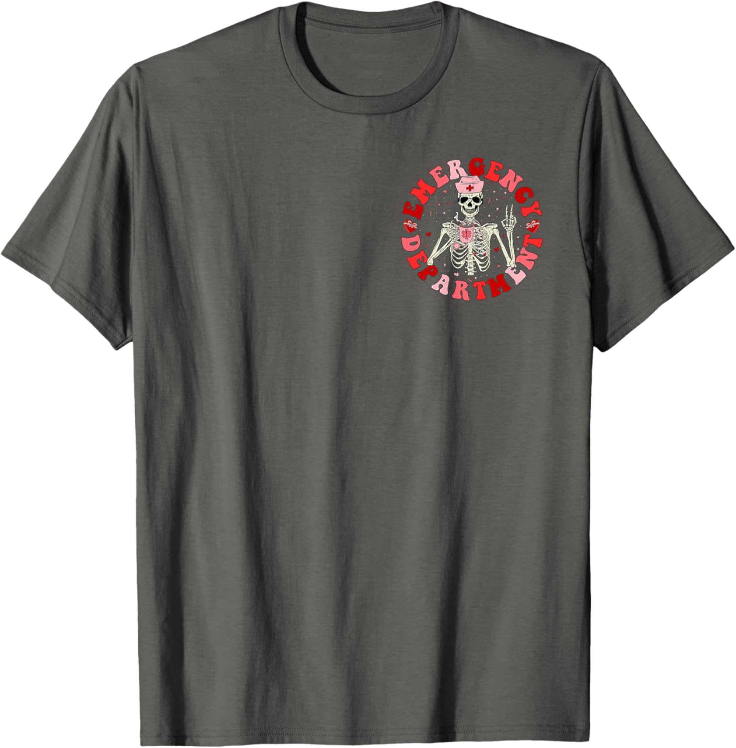 Emergency Department Skeleton ER Valentine's Day T-Shirt for Fun Lovers - 5