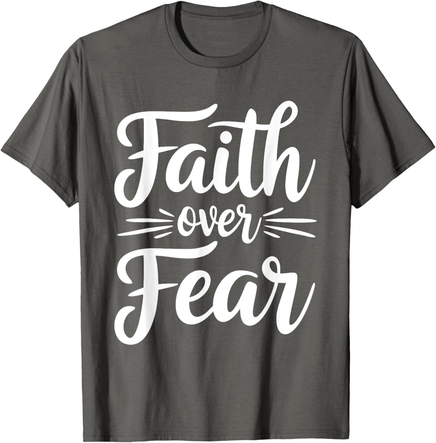Faith Over Fear Inspirational Black T-Shirt for Adults - Short Sleeve - 5