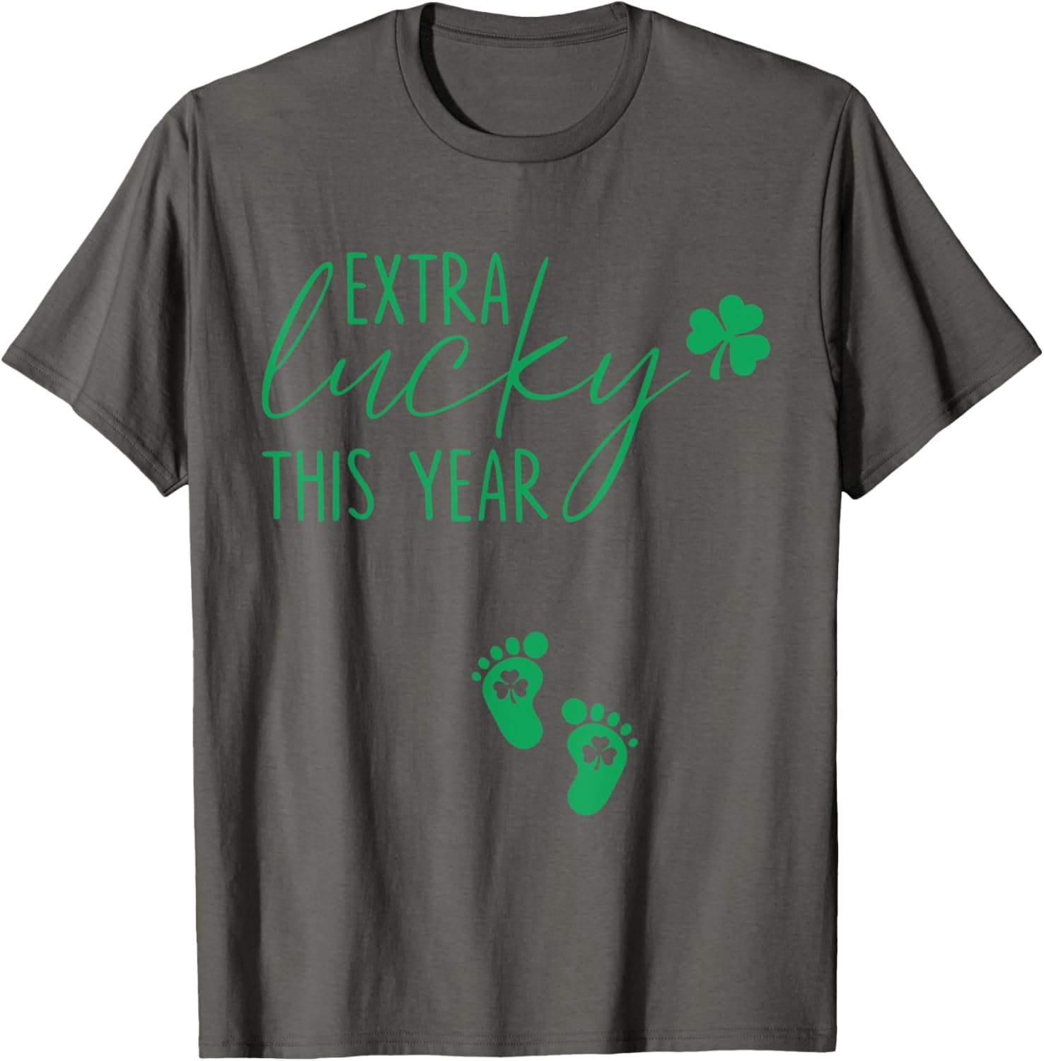Extra Lucky St Patricks Day Pregnancy Announcement T-Shirt for Moms - 1