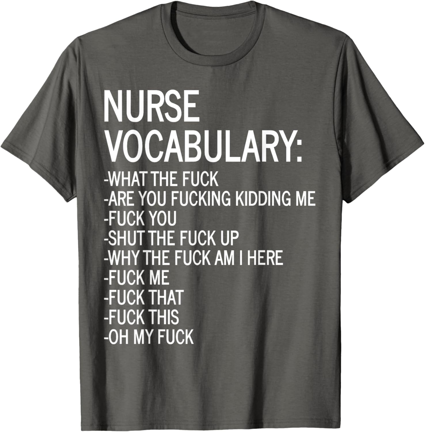 Nurse Vocabulary T-Shirt for Medical Professionals and Nursing Students - 7