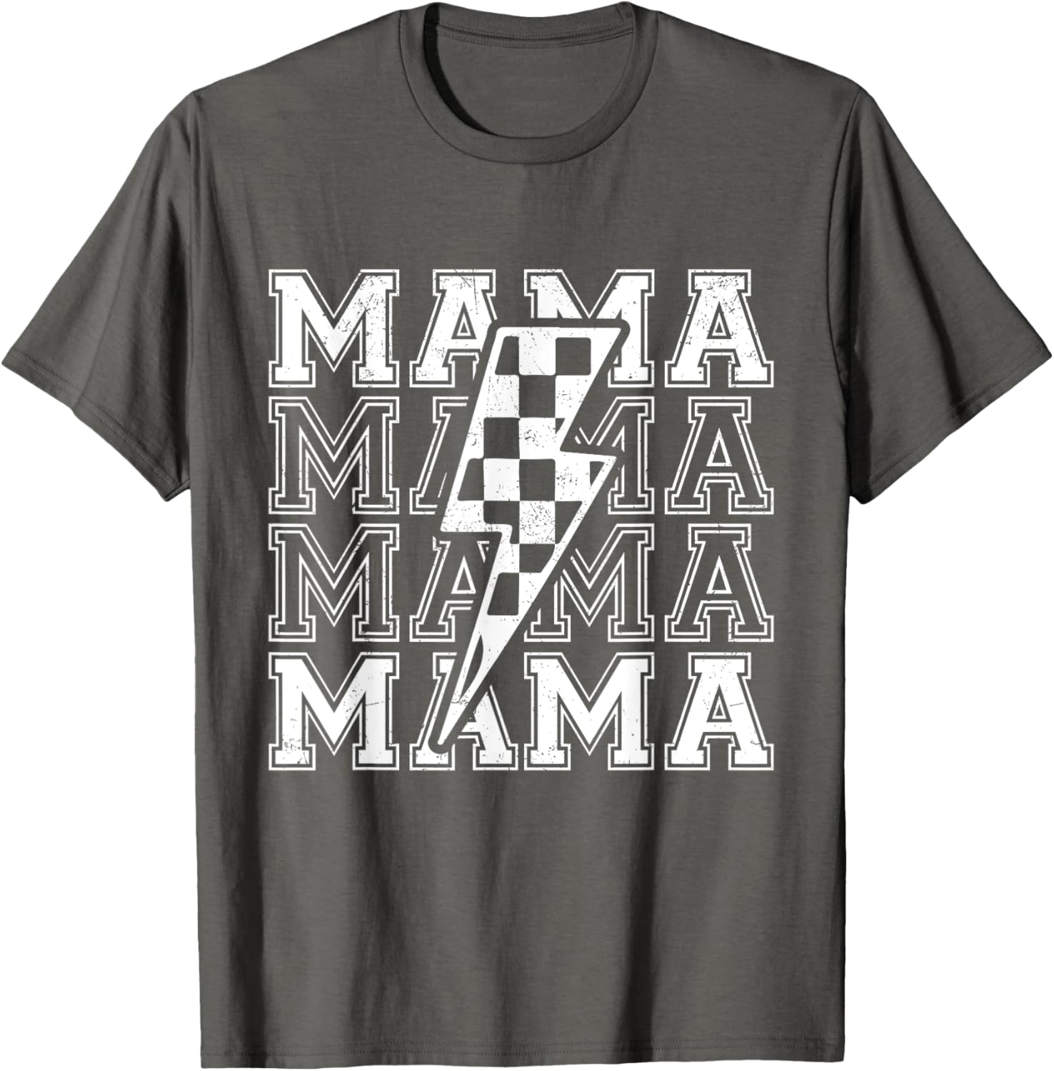 Mama Lightning Bolt Checkered T-Shirt for Cool Moms - Perfect Mother's Day Gift - 12