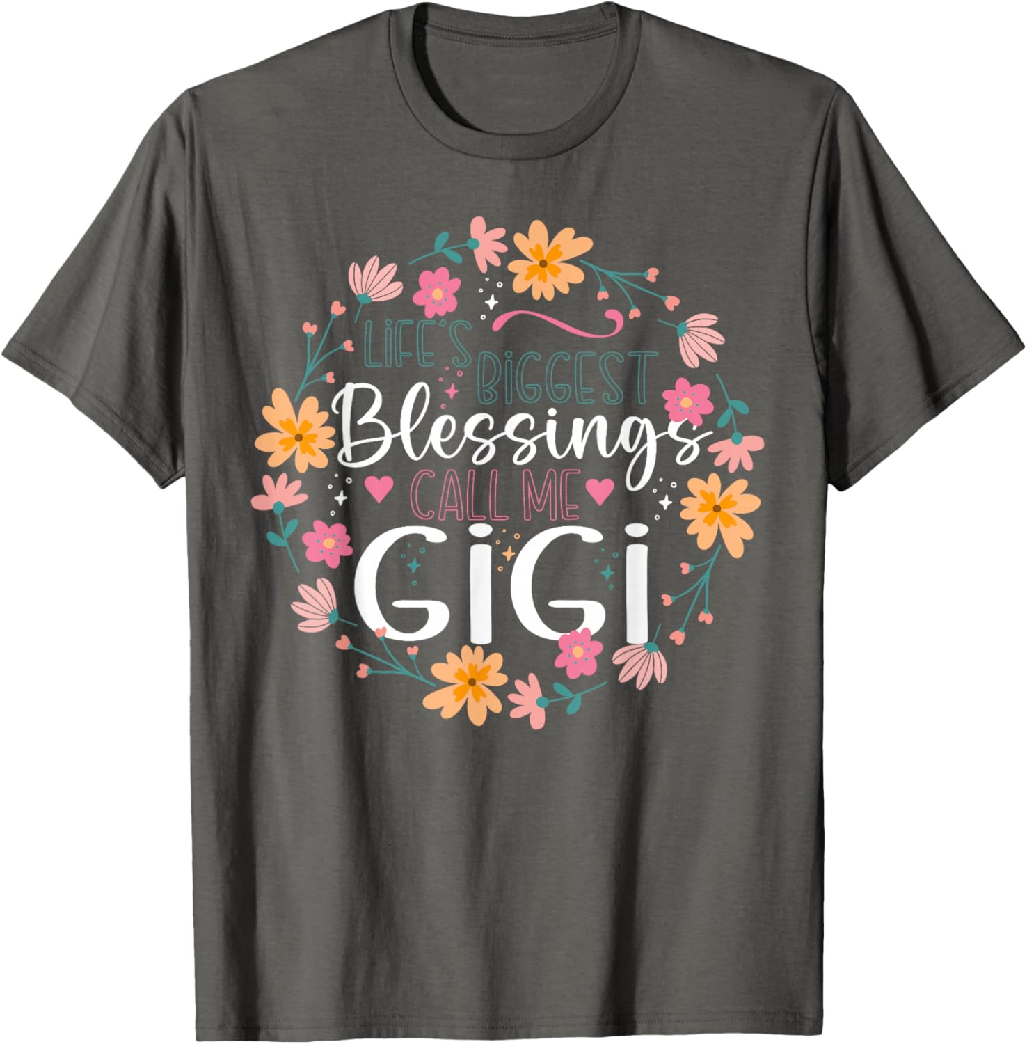 Gigi Floral Design T-Shirt Life’s Biggest Blessings Stylish Tee - 2