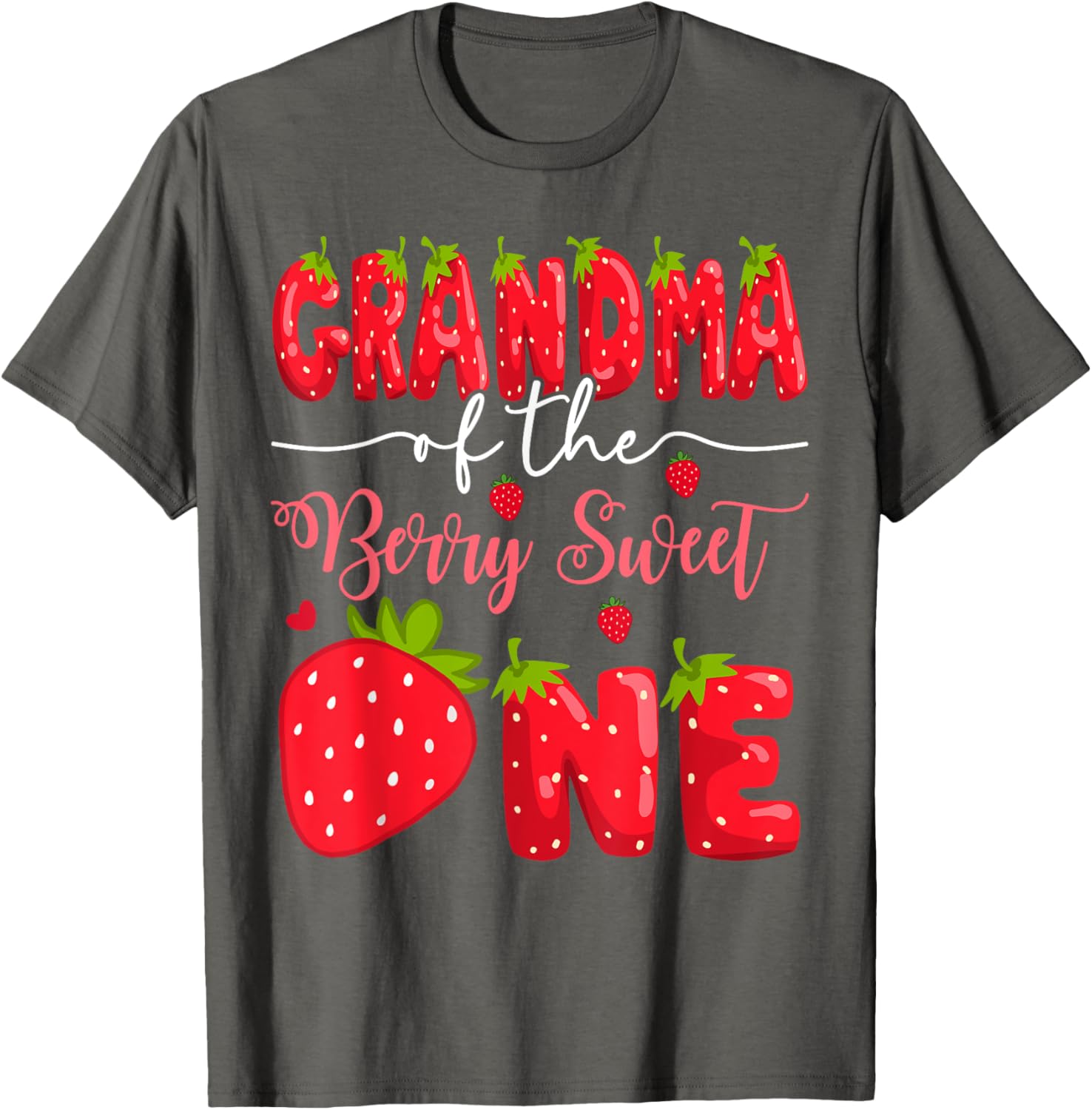 Adorable Grandma of the Berry Sweet One 1st Birthday Strawberry T-Shirt - 6