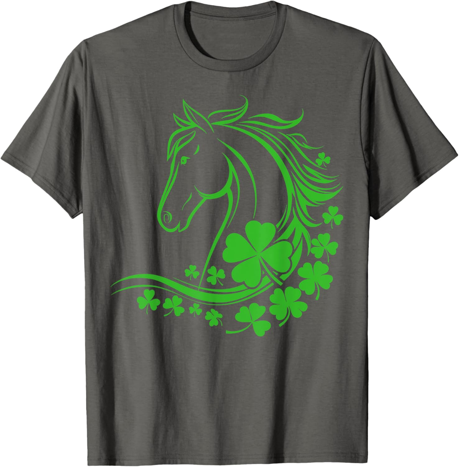 Shamrock Horse Farmer Clover St Patricks Day T-Shirt for Women and Girls - 2