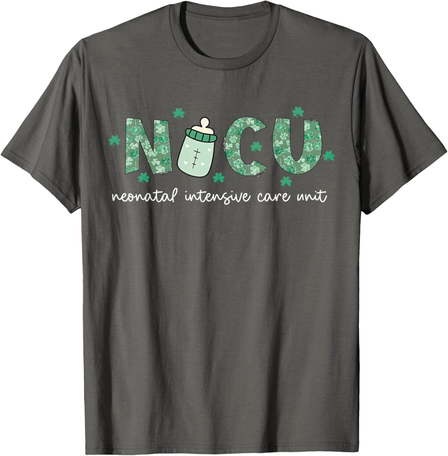 Retro Shamrock NICU Nurse St Patrick's Day T-Shirt for Celebration - 1