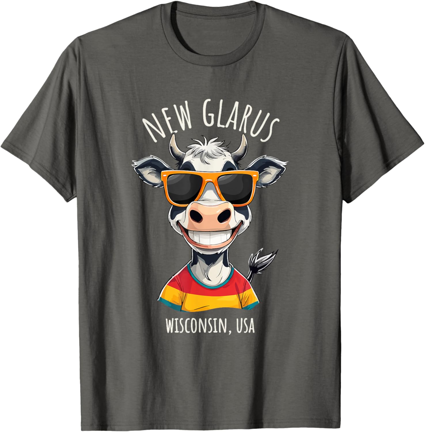 Funny Cow Cartoon T-Shirt from New Glarus WI USA - Unique Gift Idea - 10