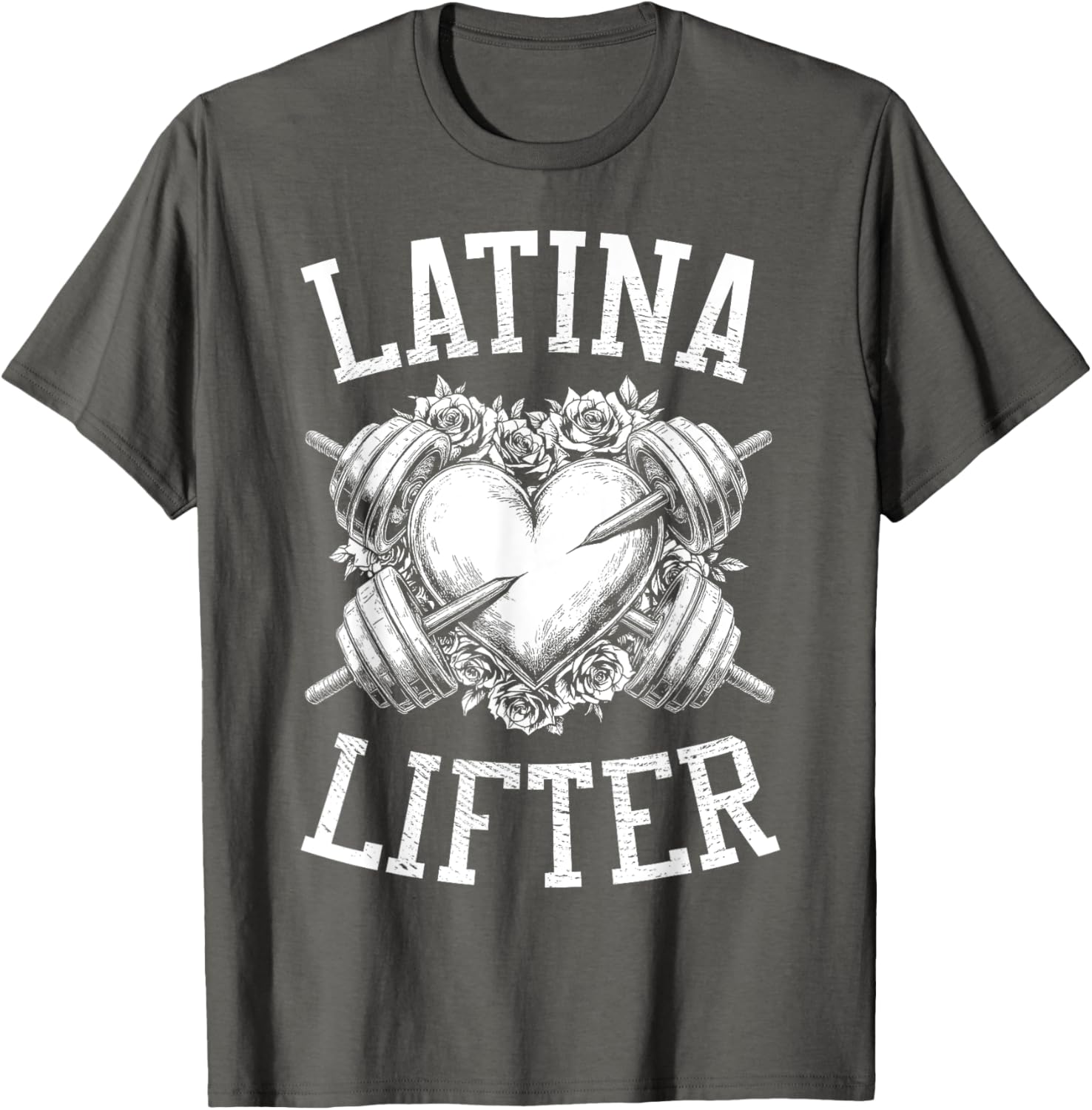 Latina Lifter Heart Fitness T-Shirt for Hispanic Gym Lovers - 19