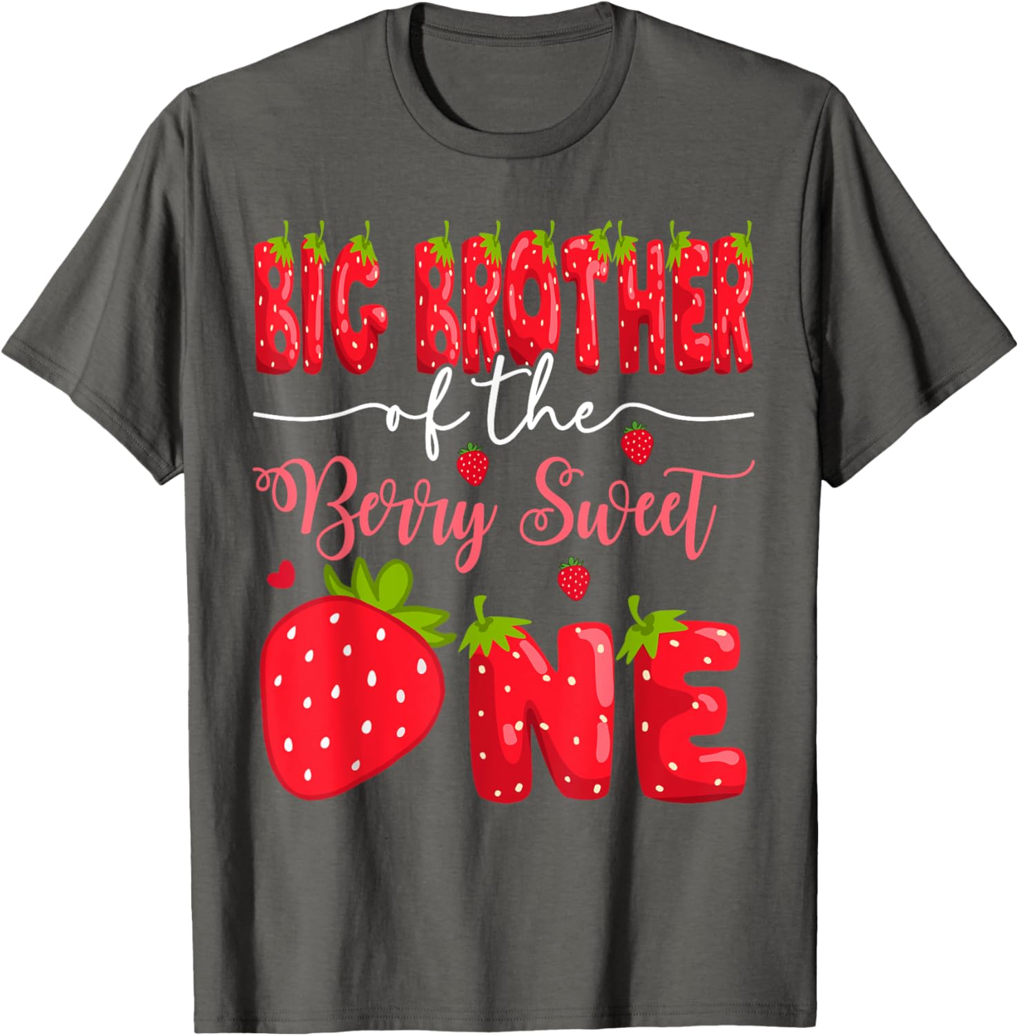 Big Brother Strawberry T-Shirt for 1st Birthday Celebration Fun - 1