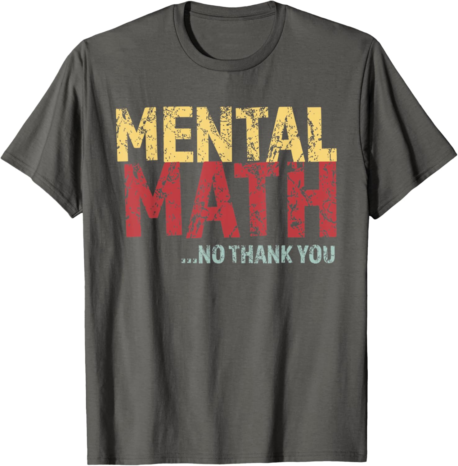 Retro Mental Math No Thank You T-Shirt Funny School Pop Quiz Design - 2