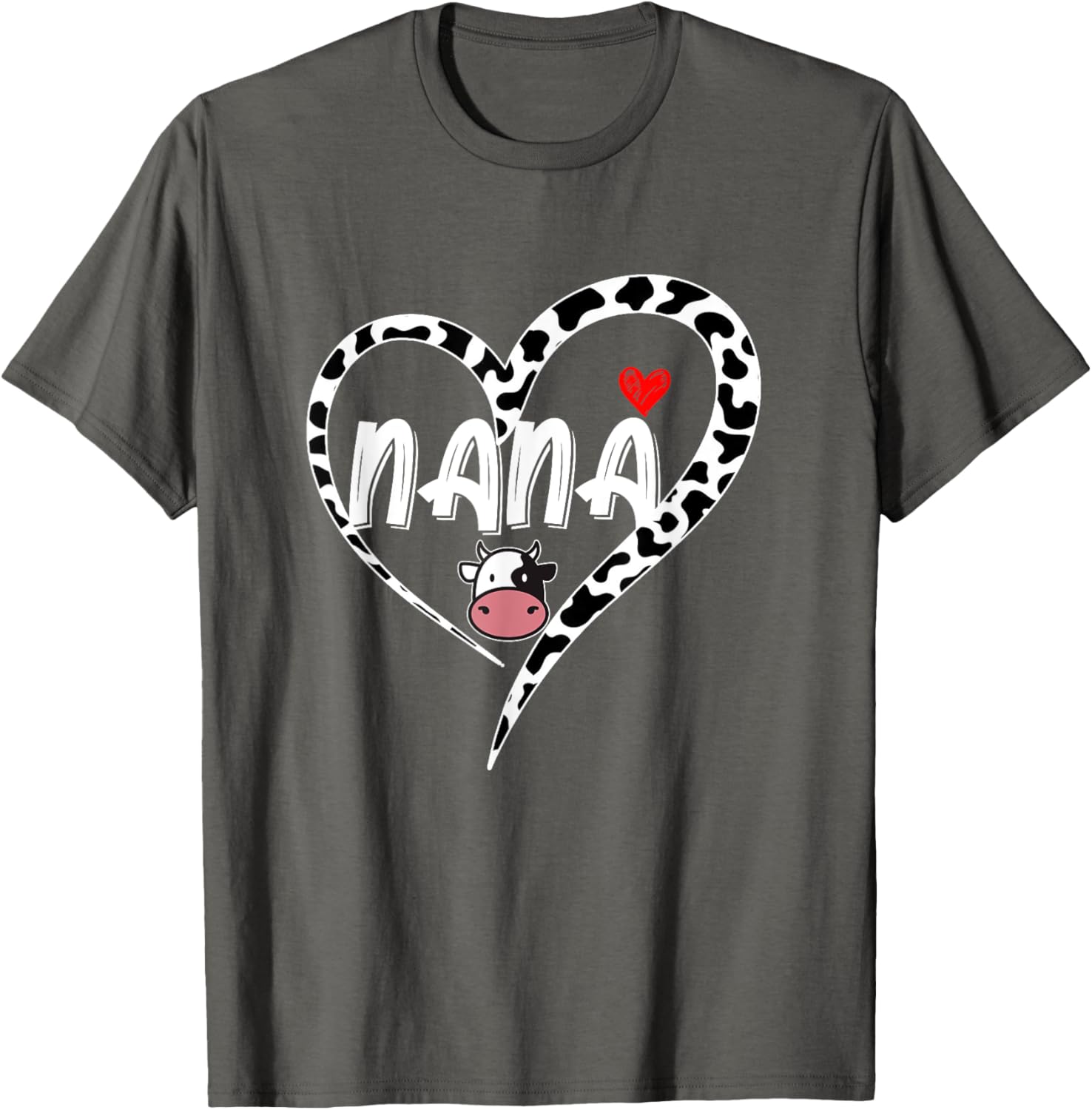 Nana Cow Print Heart T-Shirt Perfect for Mother's Day Gifts - 24
