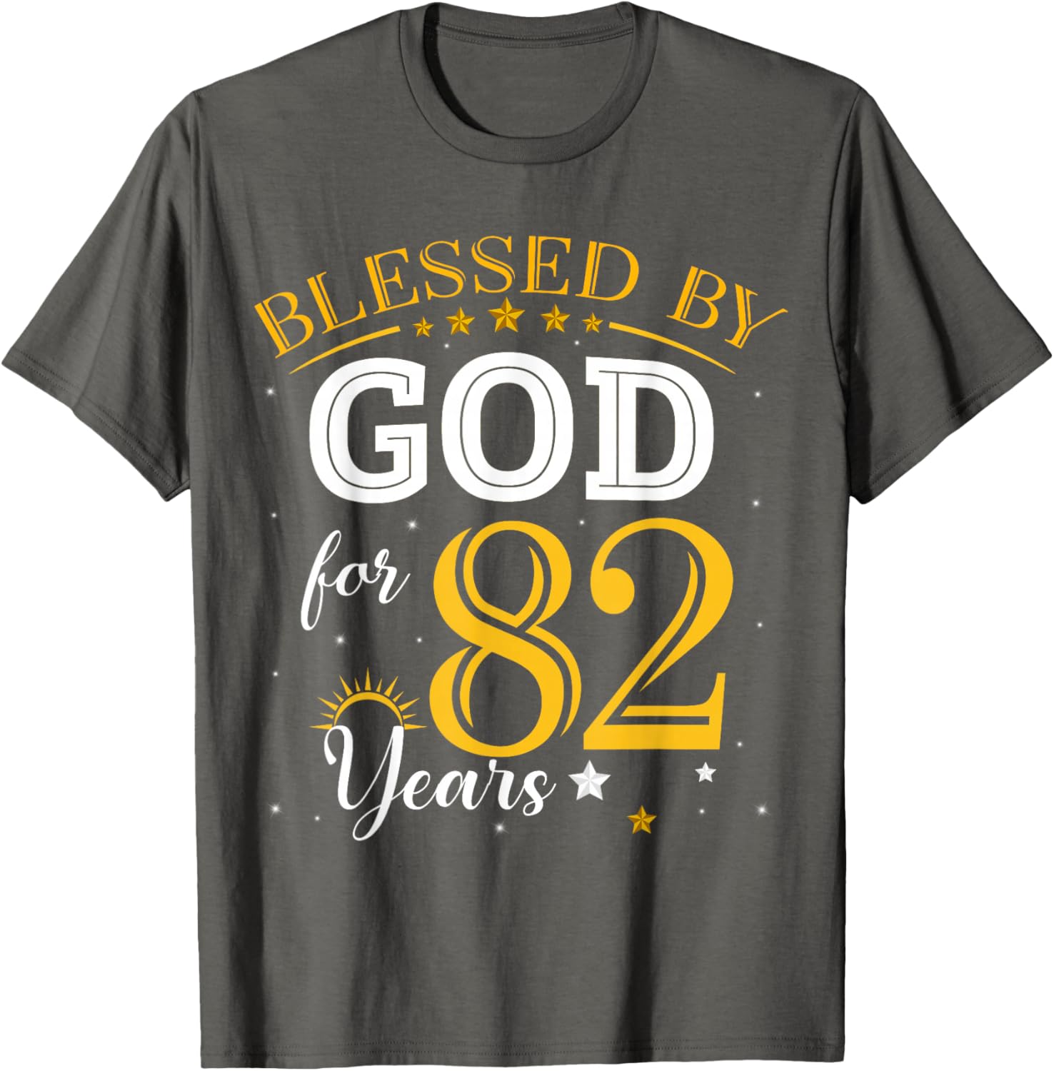 Vintage Blessed by God T-Shirt for 82nd Birthday Celebration Girl - 7