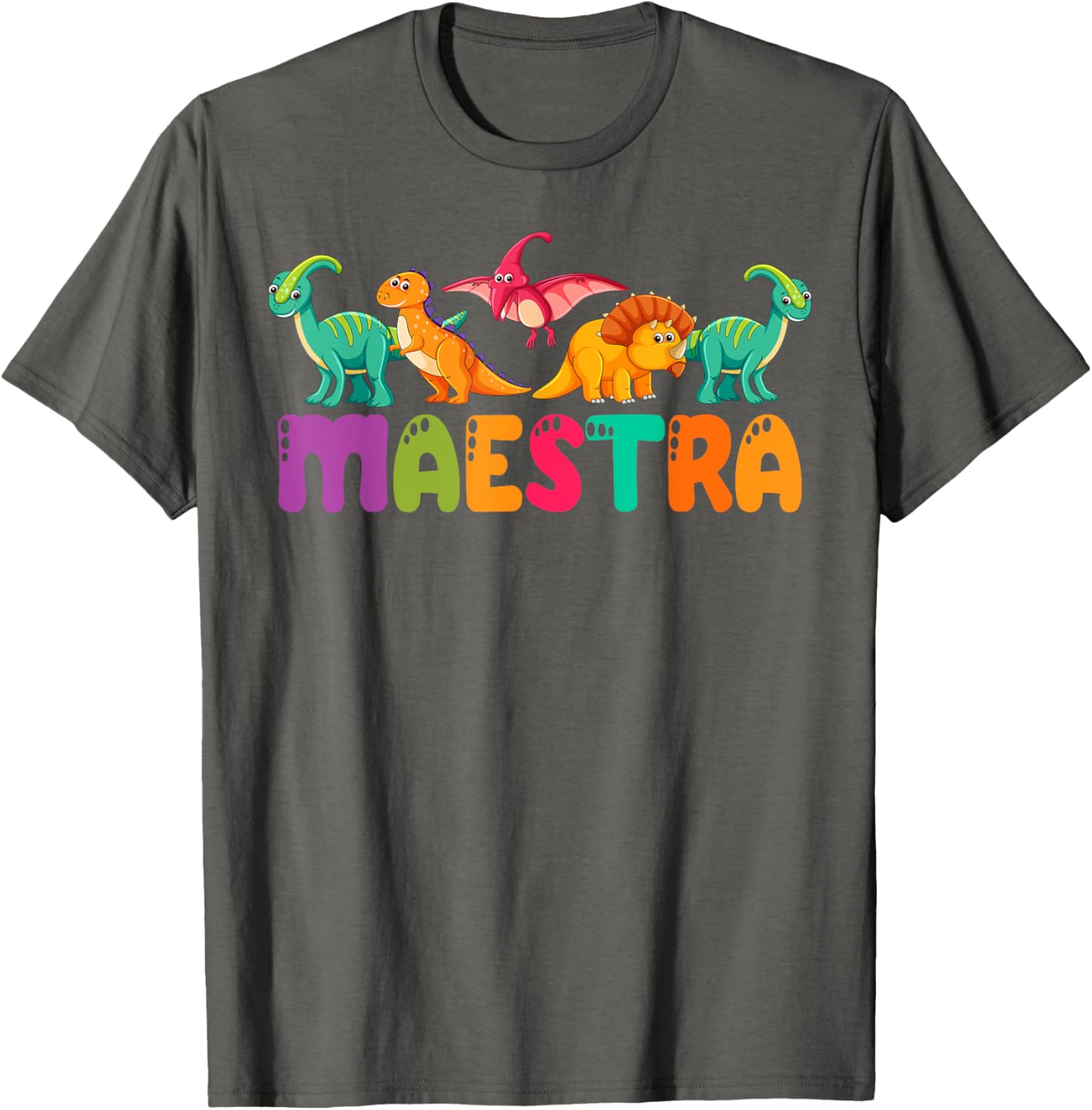 Cute Dinosaurs Bilingual Teacher T-Shirt for Maestra Spanish Teachers - 17