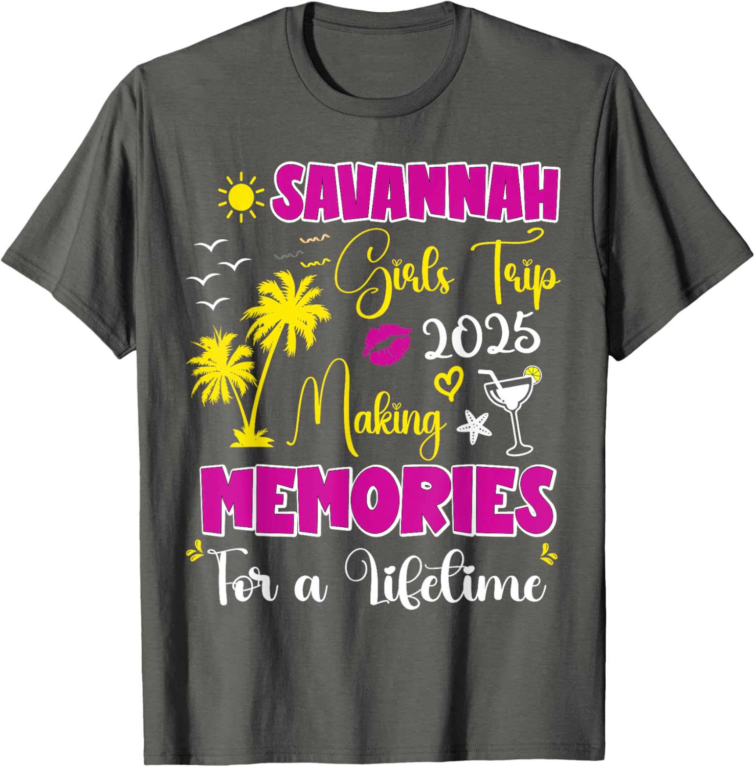 Savannah Girls Trip 2025 Summer Vacation T-Shirt for Women - 9