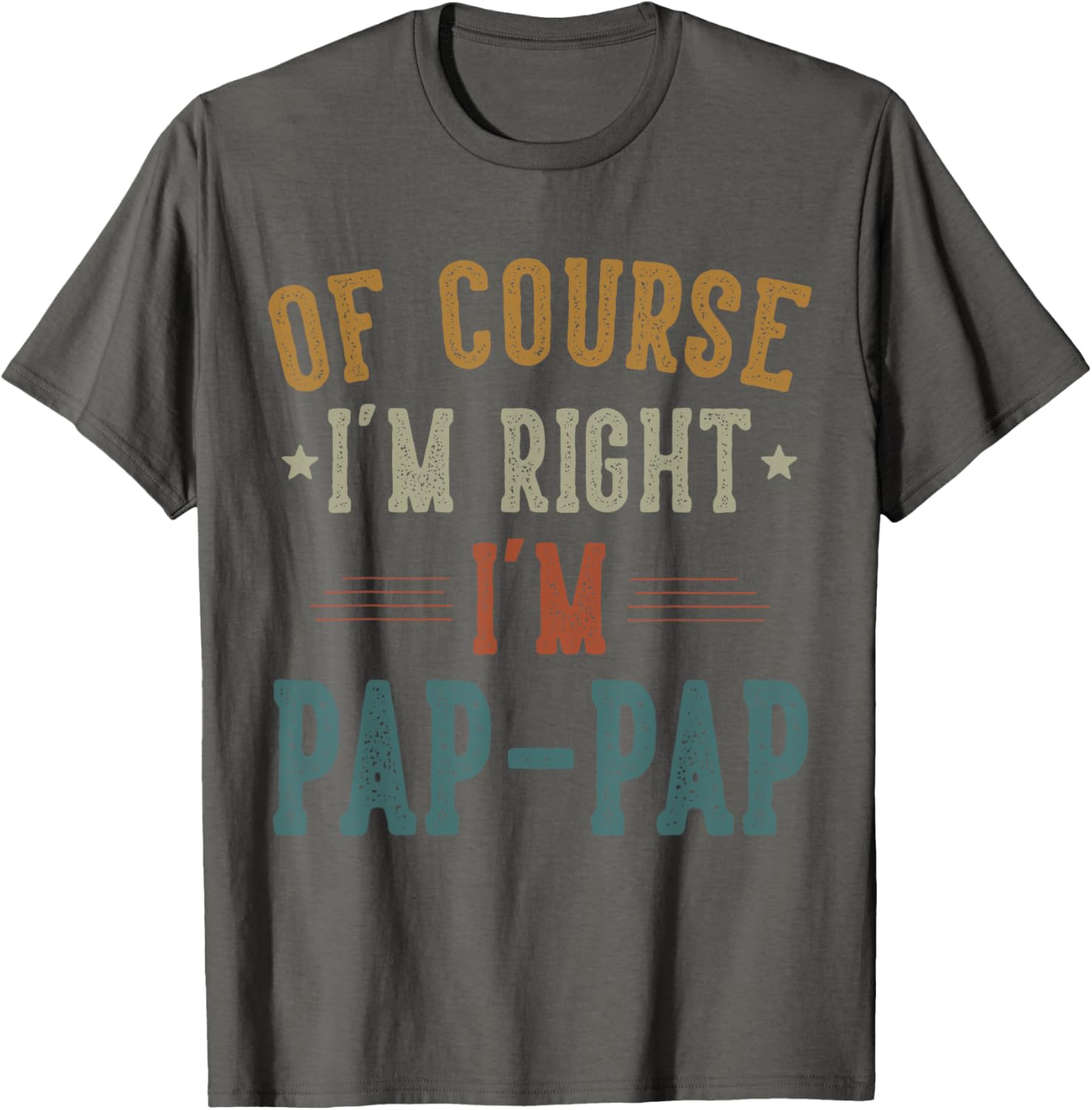 Vintage Pap Pap I'm Right T-Shirt Perfect Gift for Father's Day - 2