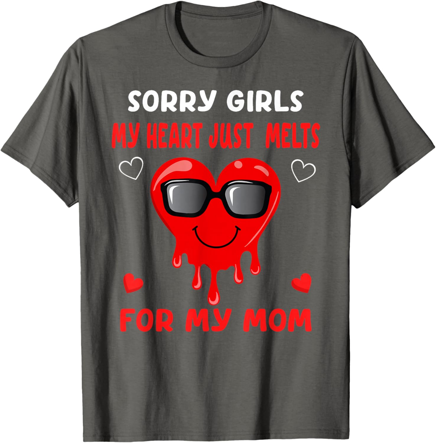 Valentine's Day Boys T-Shirt My Heart Melts for Mom Cute Gift - 11