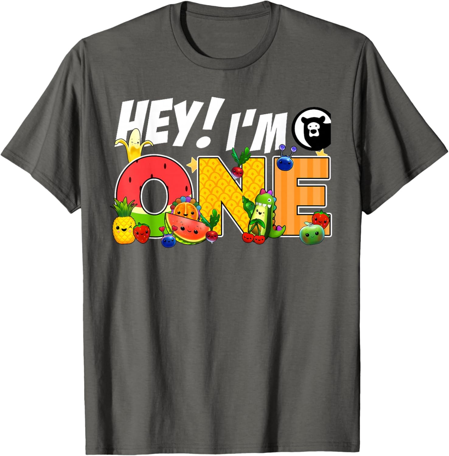 Funny Hey I'm One Birthday Boy T-Shirt for Kids with Cute Fruit Design - 16