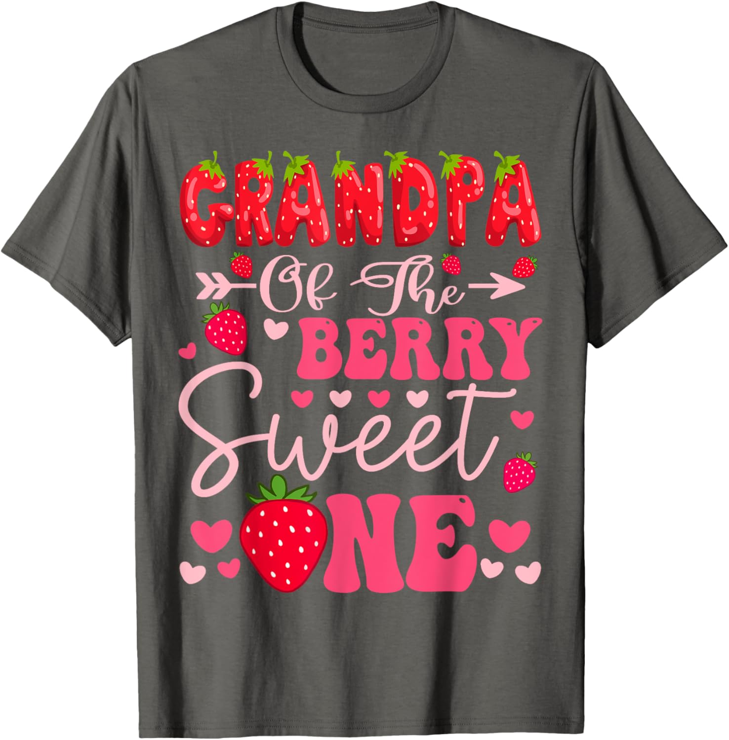 Adorable Grandpa Of The Berry Sweet One Strawberry Birthday T-Shirt - 8