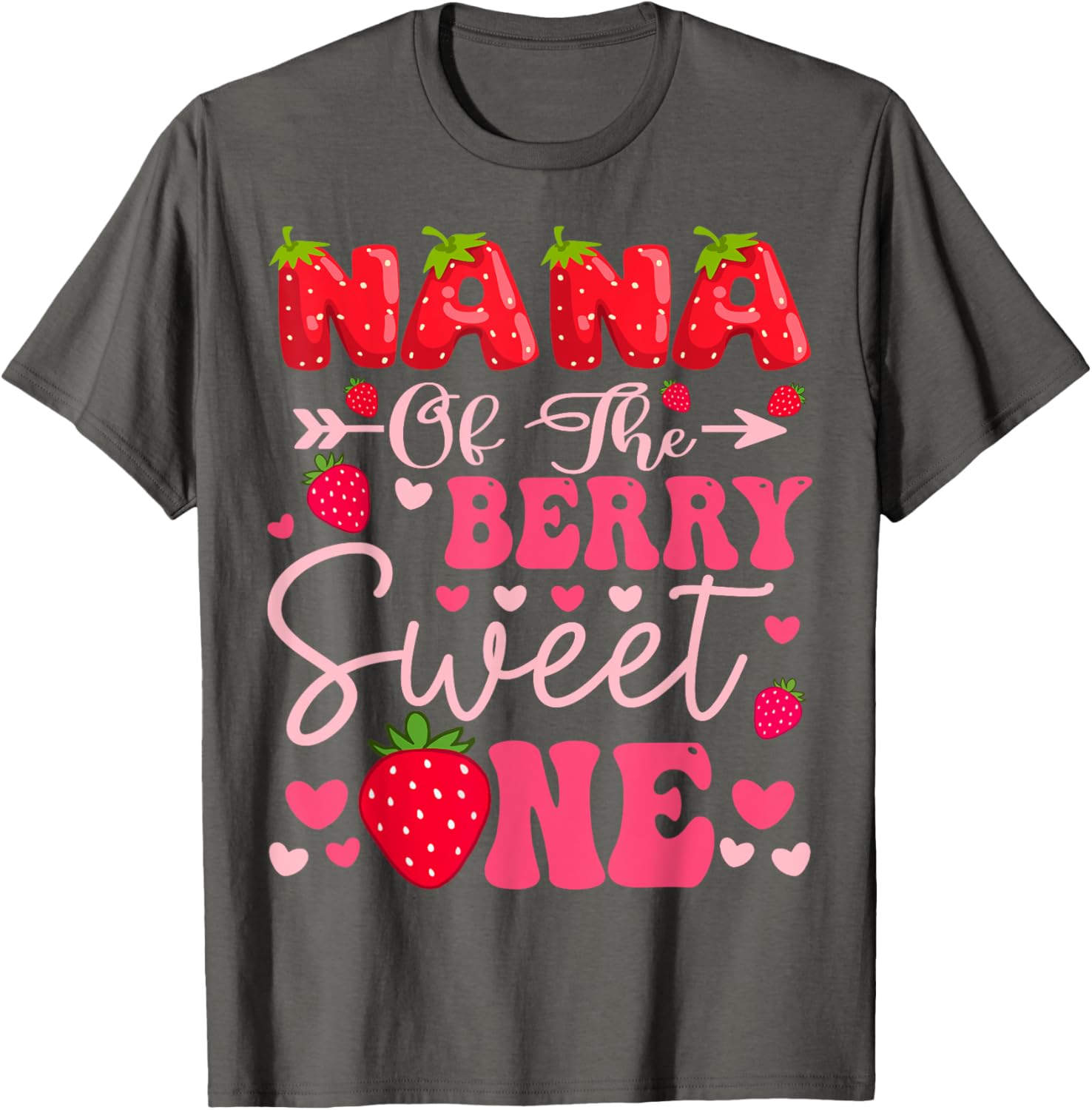 Nana of the Berry Sweet One Strawberry Birthday Girl T-Shirt - 5
