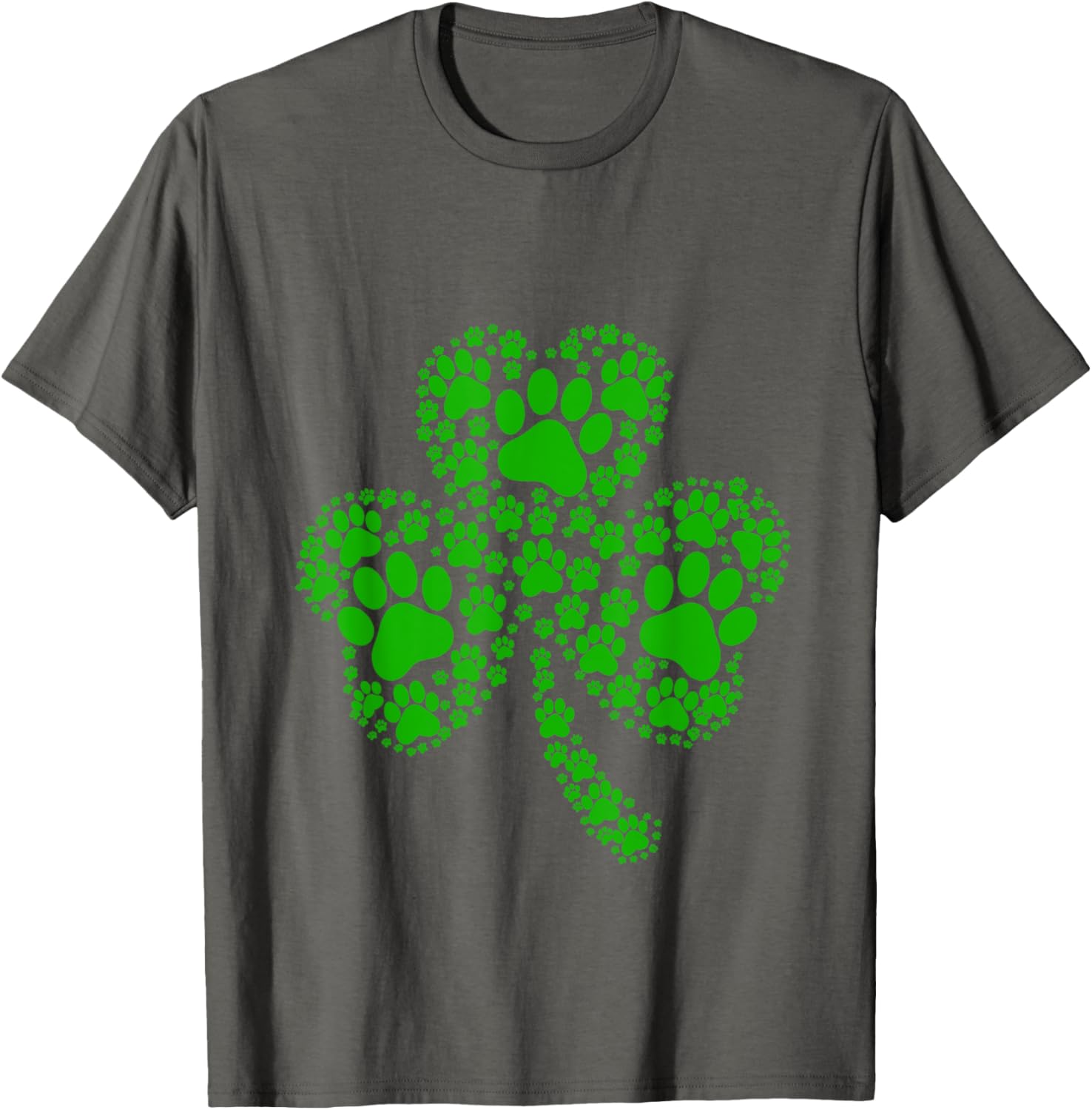 Irish Dog Lover T-Shirt with Shamrock and Paw Print for St Patricks Day - 13