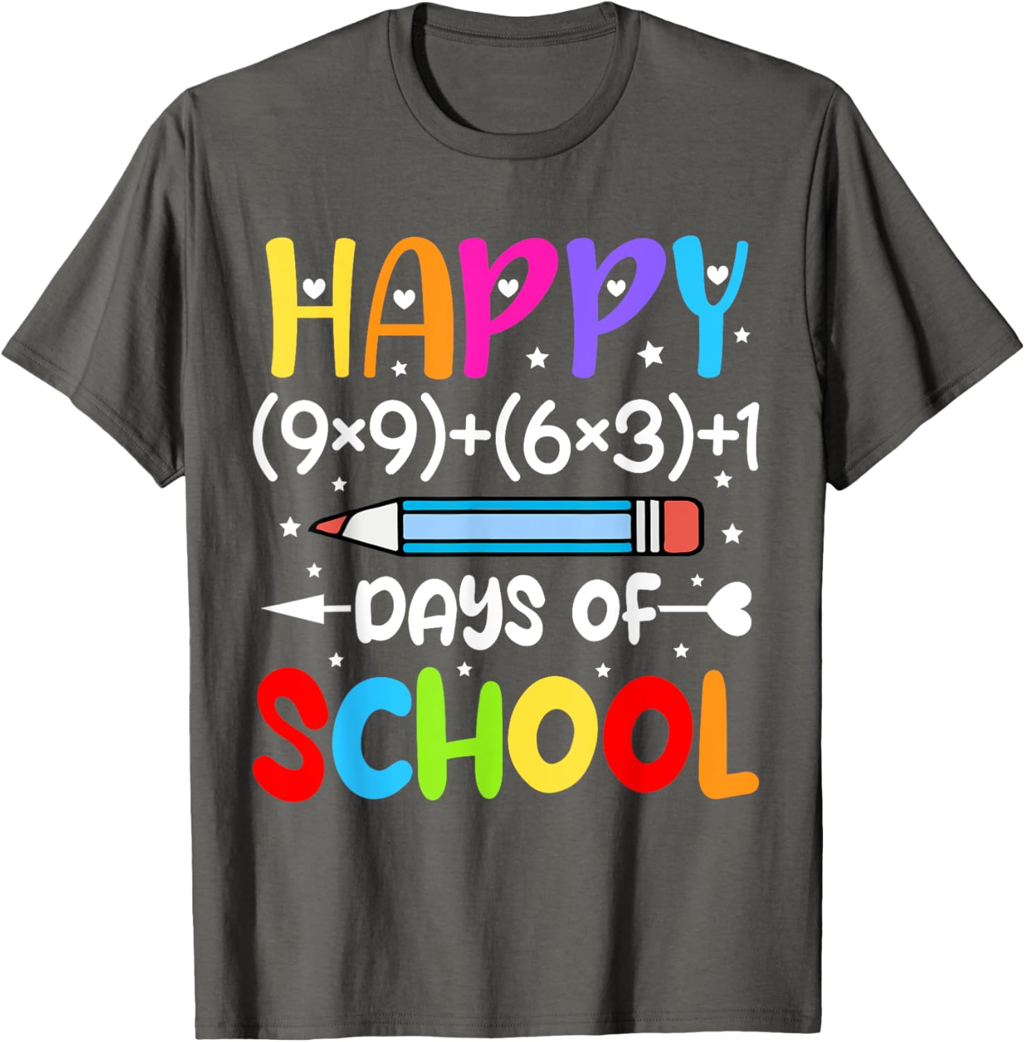 Happy 100th Day of School T-Shirt for Kids Fun Math Teacher Gift - 12