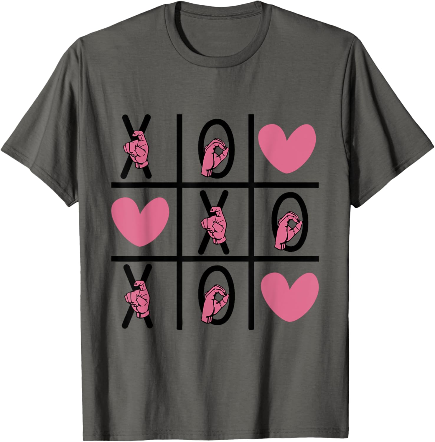 ASL Love Hand Sign Valentine's Day T-Shirt for Deaf Community XOXO - 3