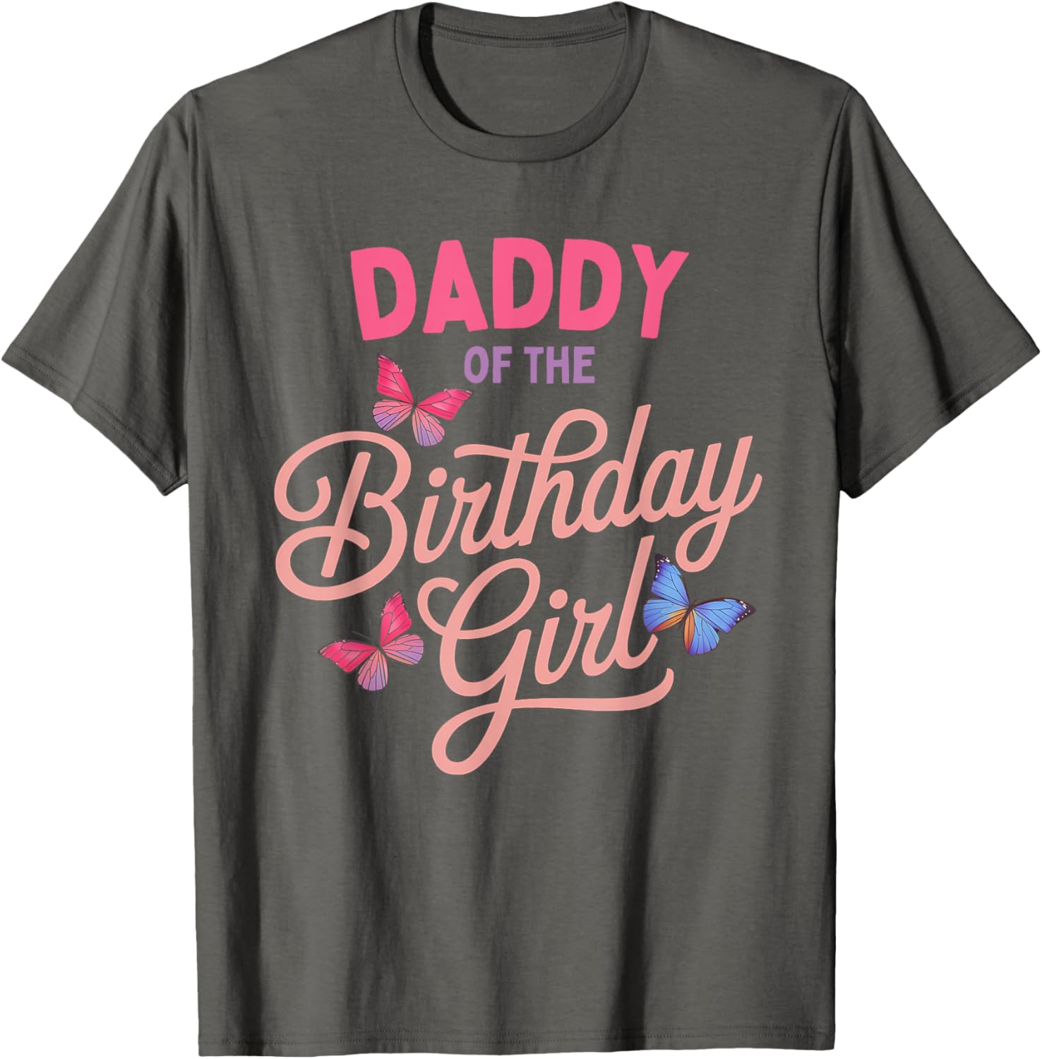 Daddy of the Birthday Girl Butterfly Family Matching T-Shirt - 1