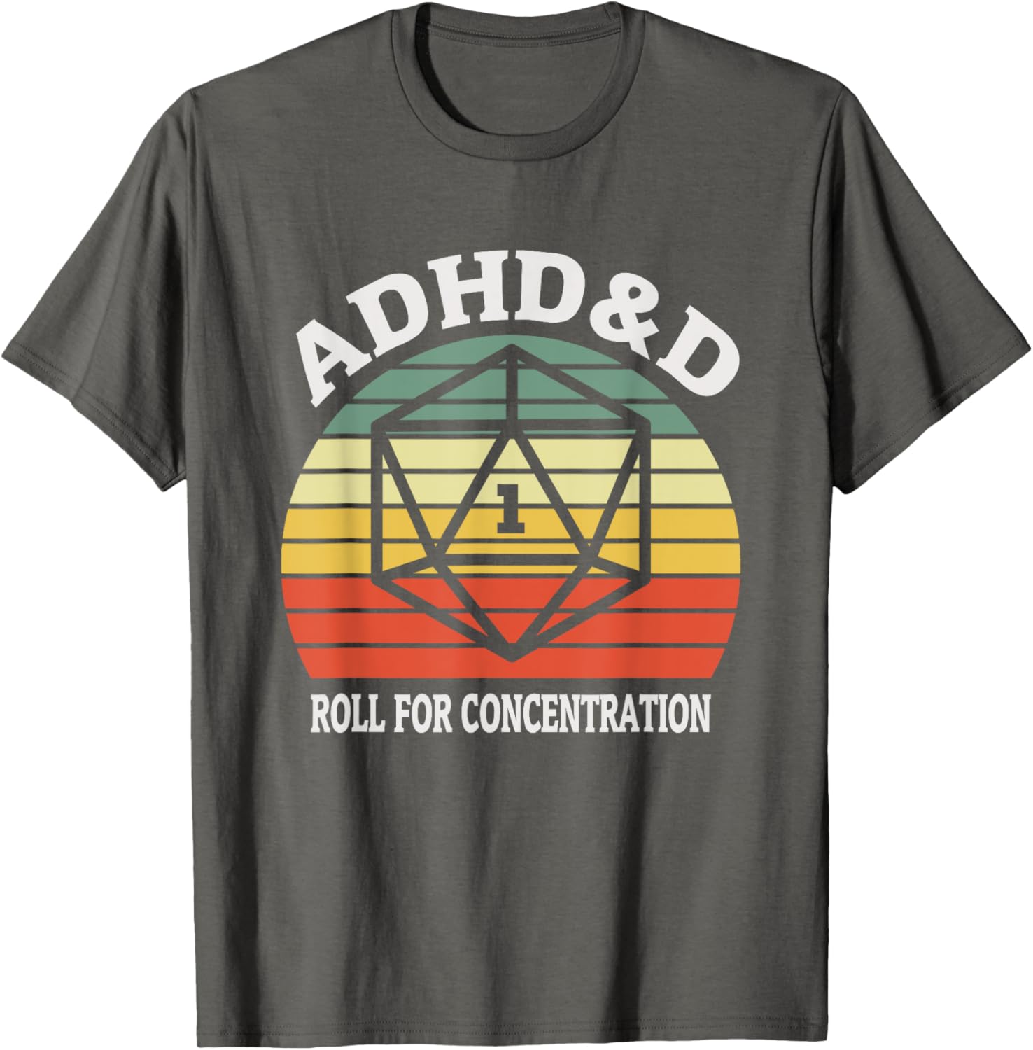 Funny ADHD&D Roll For Concentration Gamer T-Shirt for Tabletop Enthusiasts - 2