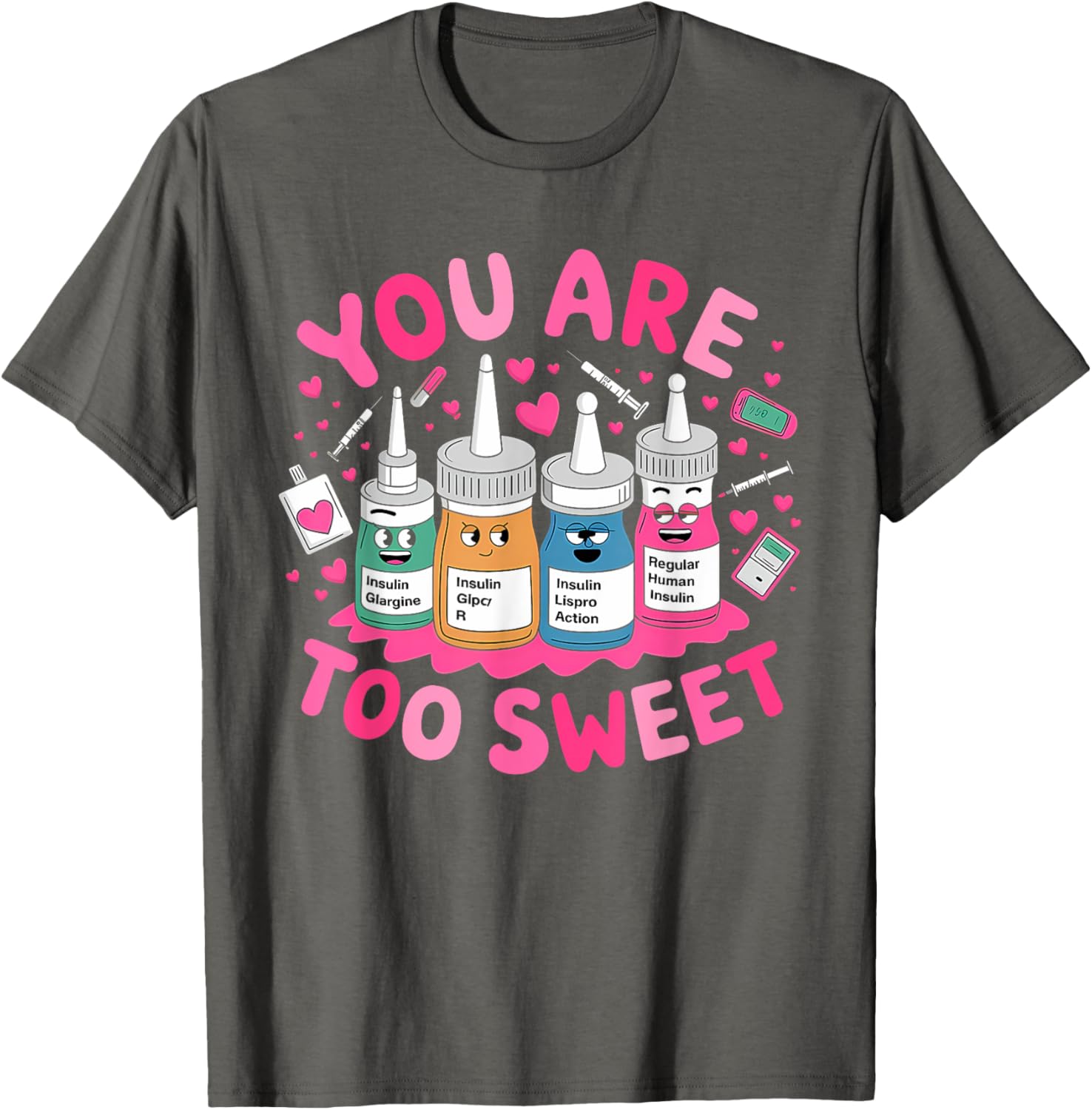 You Are Too Sweet Valentine's Day T-Shirt for ICU NICU PICU ER Nurses - 6