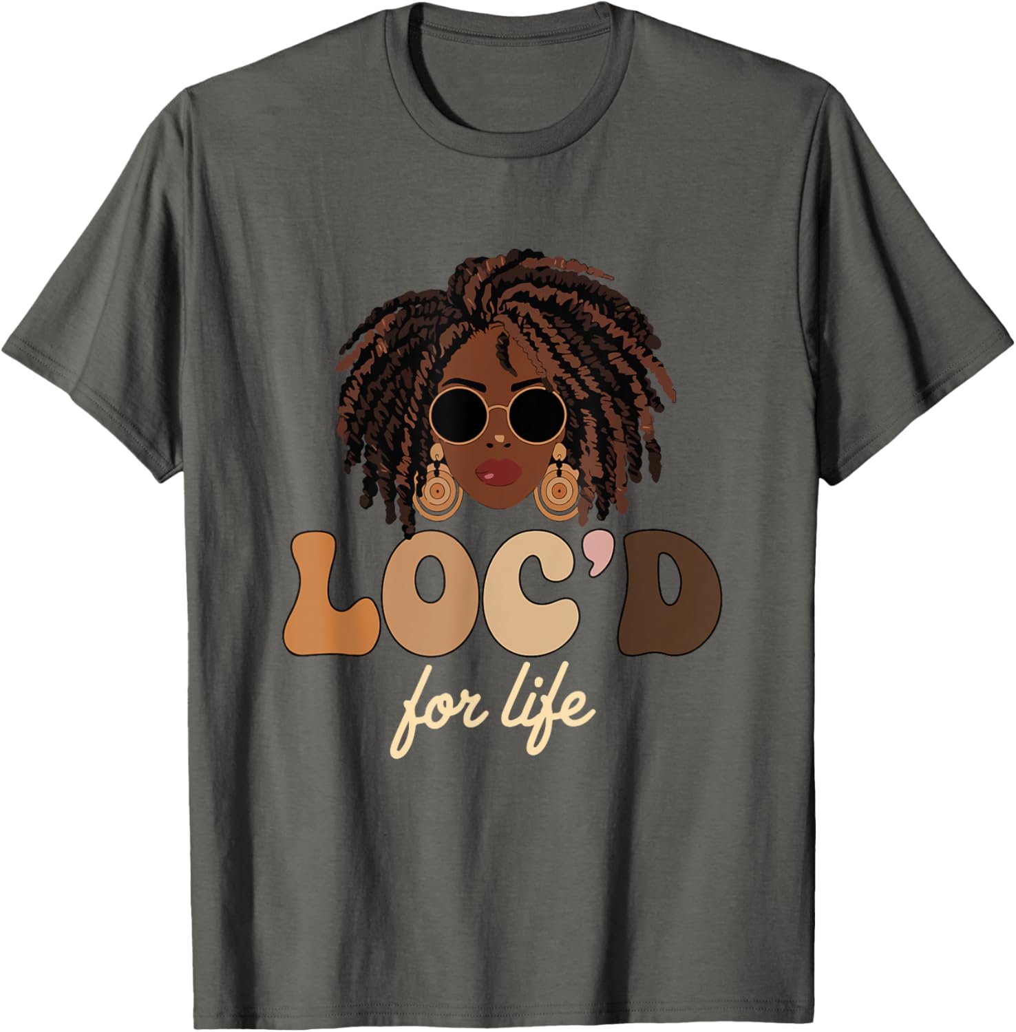 Loc'd For Life Afro Locs Dreadlocks T-Shirt for Melanin Queens - 8