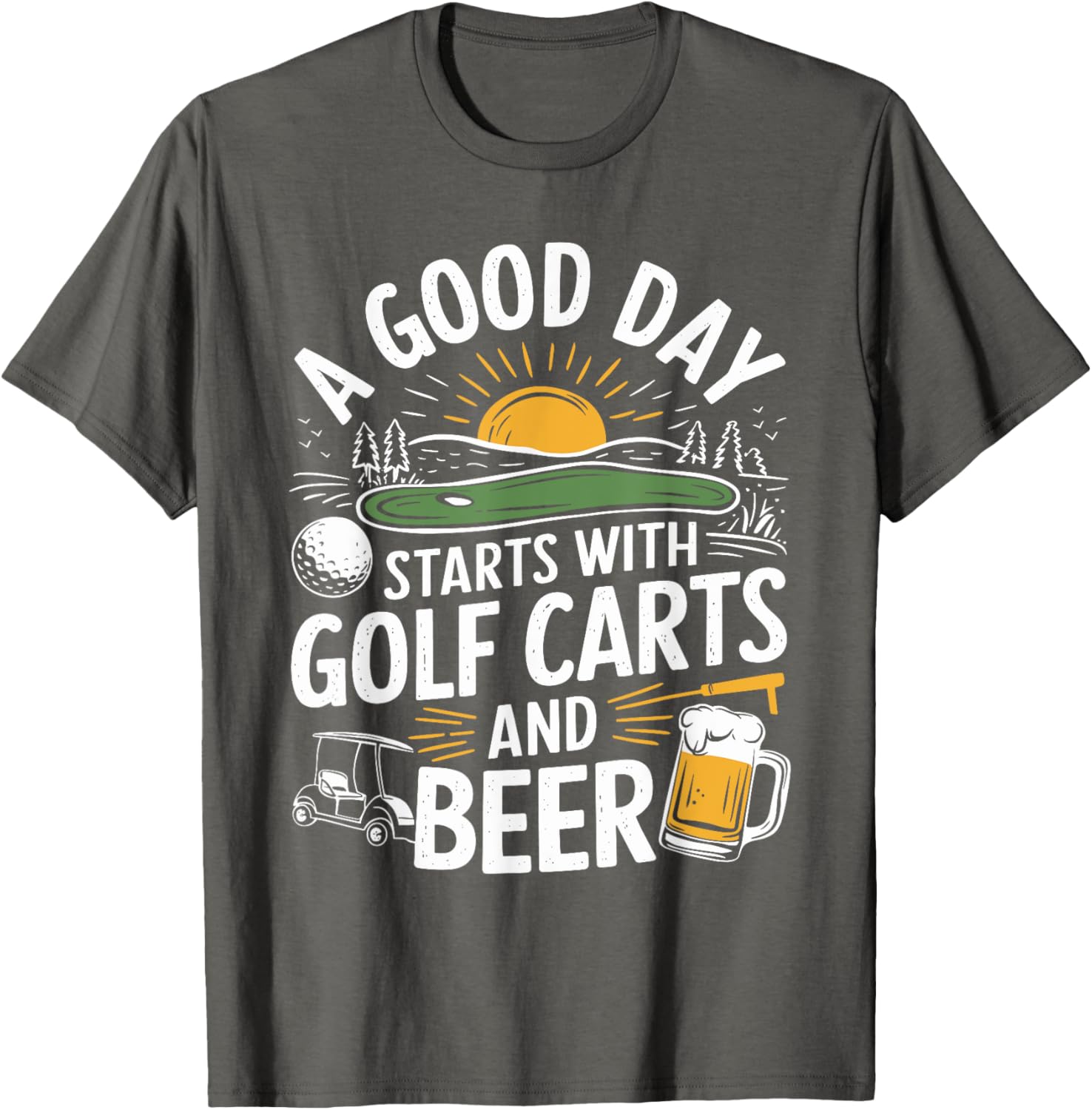 Golf Carts and Beer T-Shirt for Golf Lovers – Perfect Gift for Golfers - 1