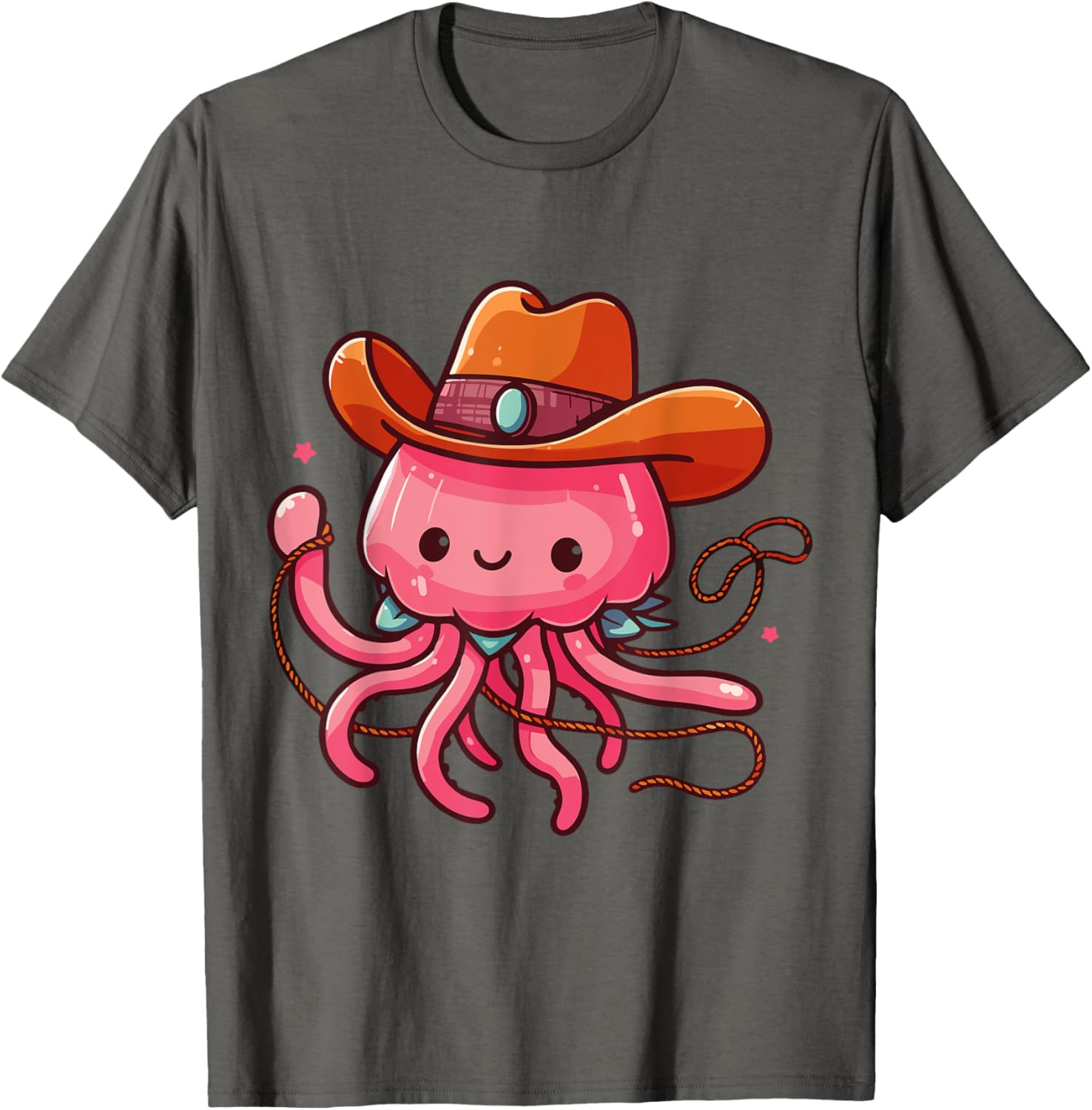 Western Rodeo Cowboy Hat and Jellyfish Texas Animals T-Shirt for Men - 18