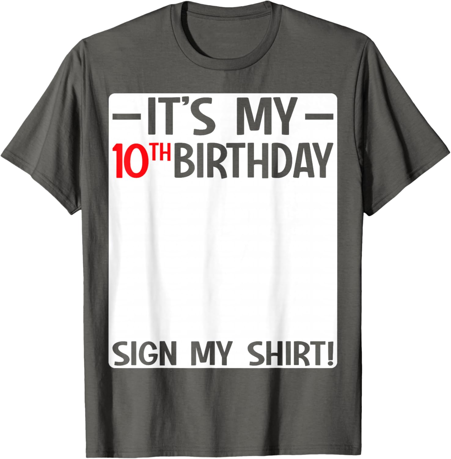Fun 10th Birthday Party T-Shirt Sign for Kids Celebrating Ten Years Old - 11