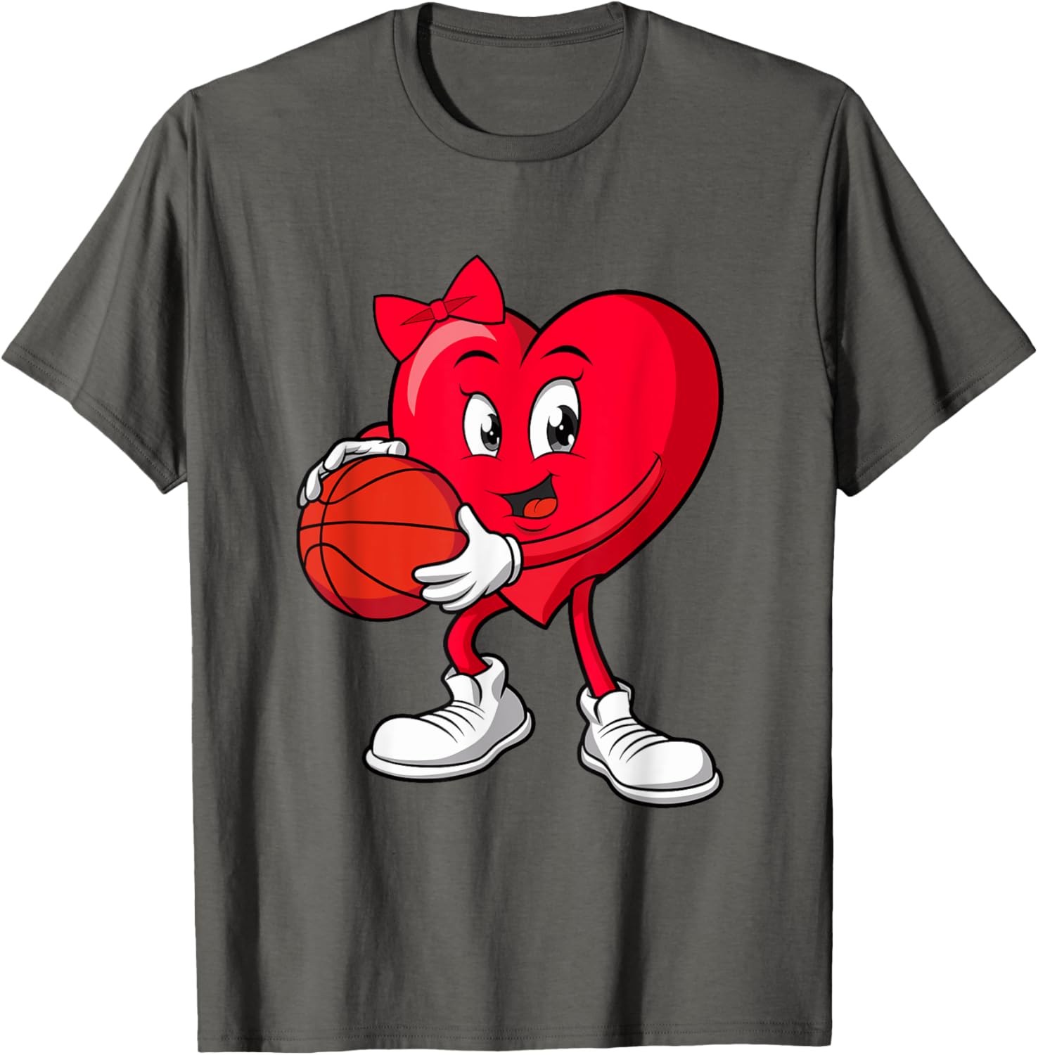 Cute Red Heart Basketball T-Shirt for Girls Perfect for Valentine's Day - 4