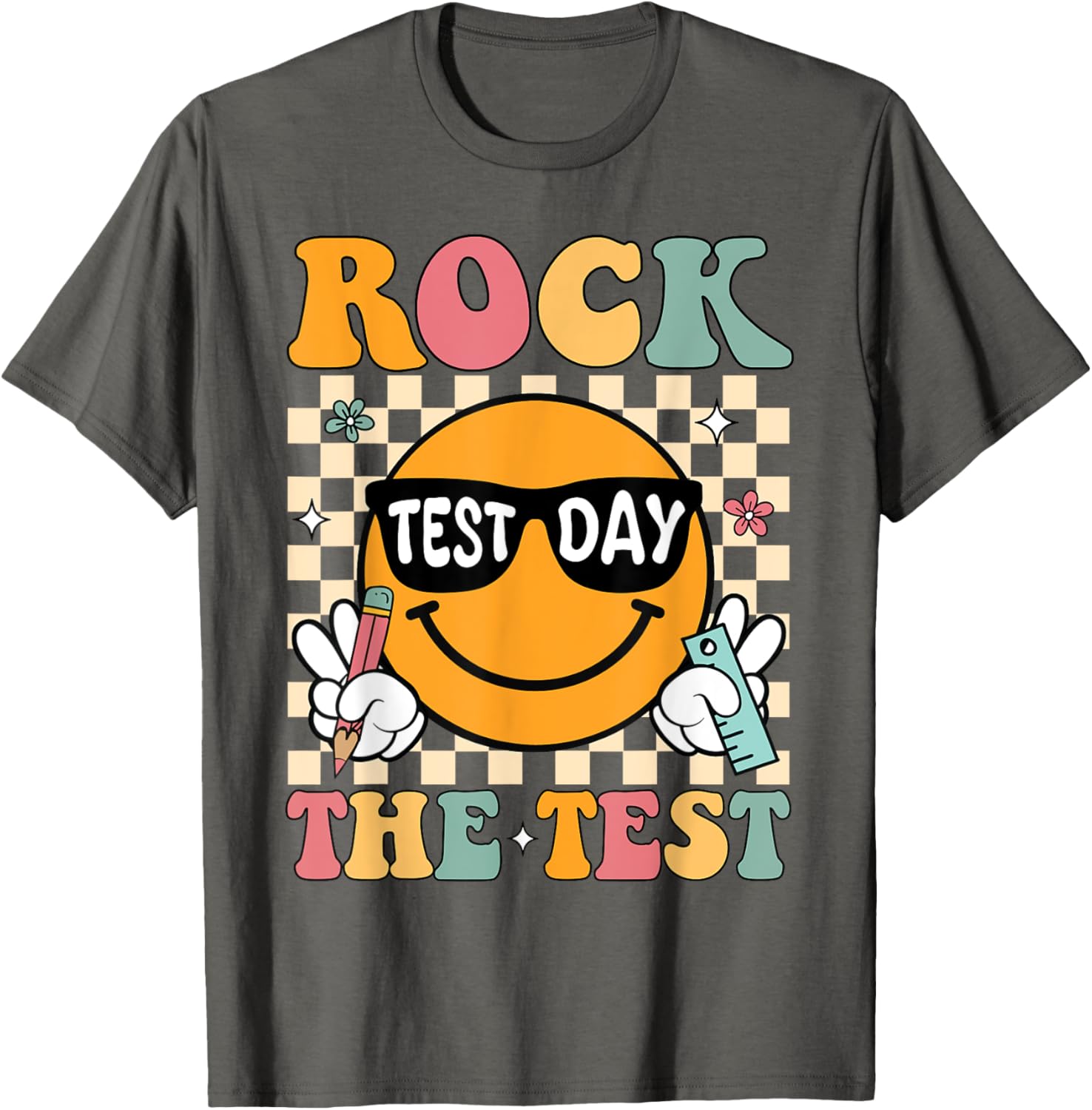 Test Day Rock The Test Teacher T-Shirt Motivational Gift for Educators - 2
