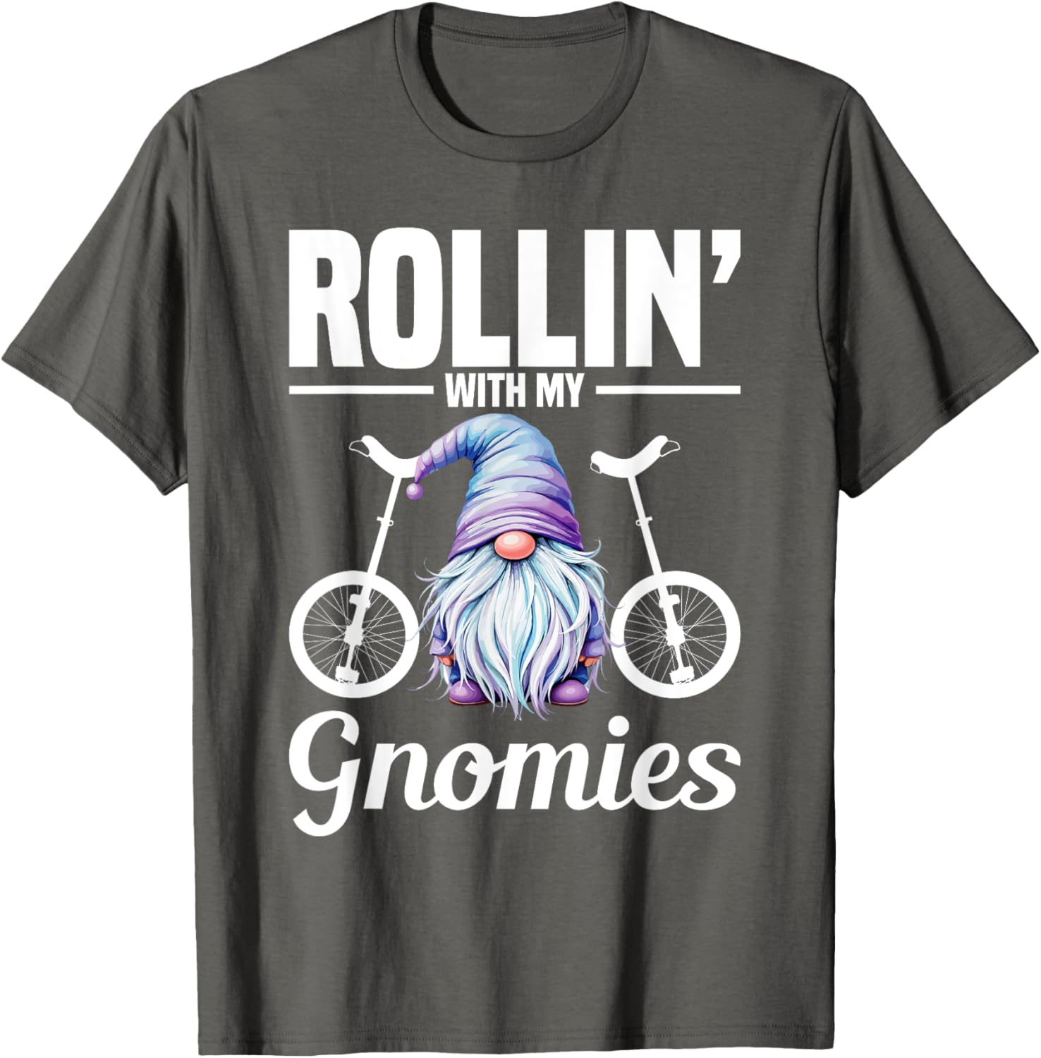 Monocycle Riding Gnomies Unicyclist T-Shirt Fun Apparel for Cyclists - 15