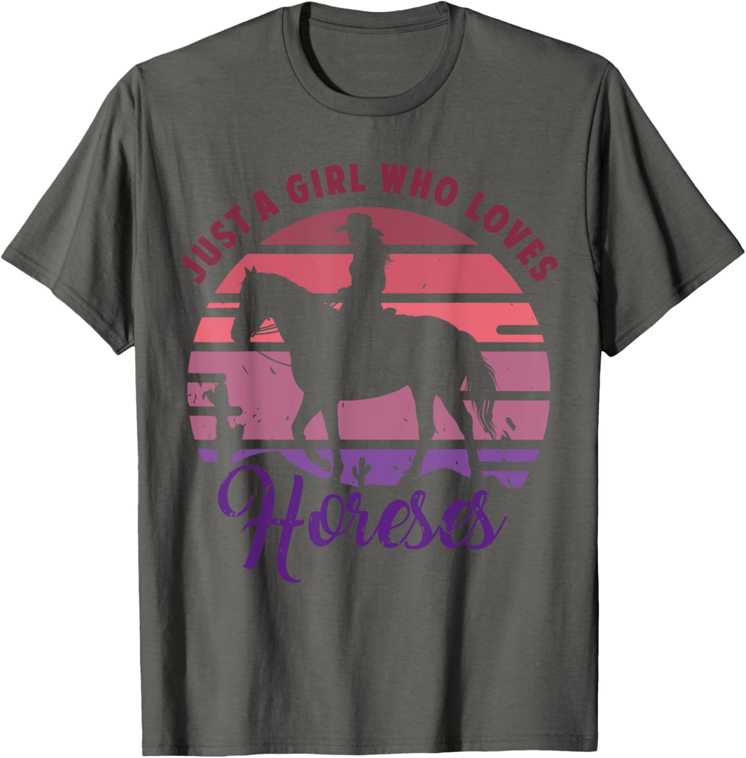 Just A Girl Who Loves Horses T-Shirt for Girls Who Love Horseback Riding - 7