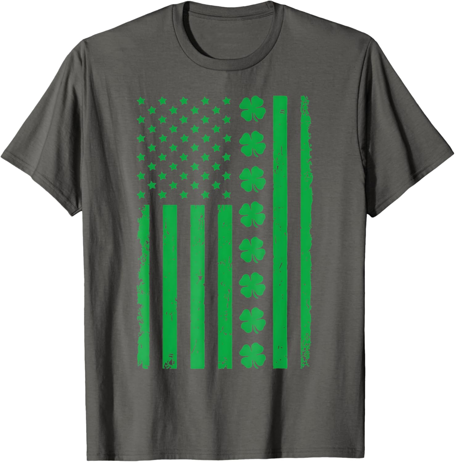 Stunning US American Flag T-Shirt with Shamrocks for St. Patrick's Day - 14