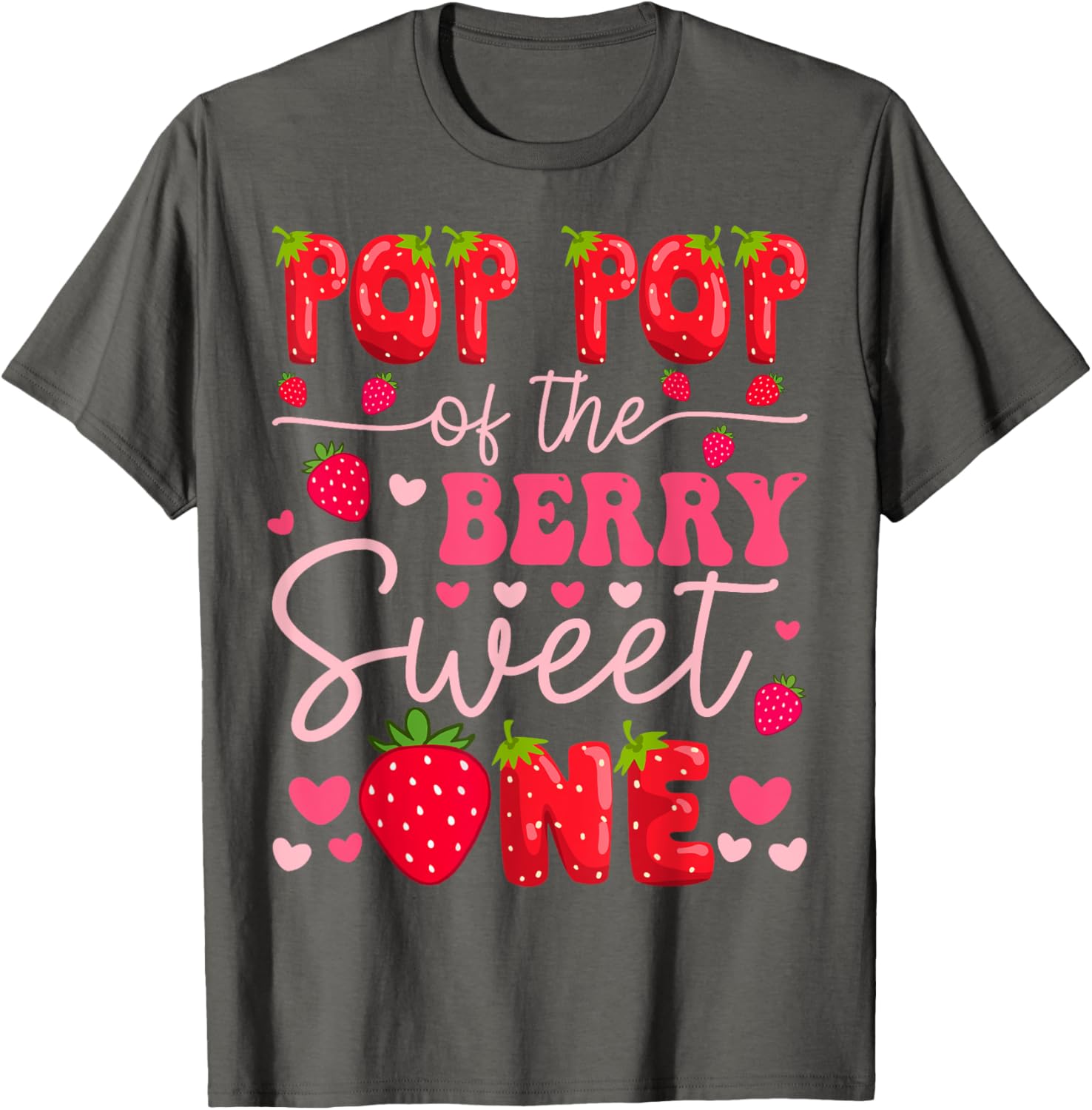 Cute Strawberry 1st Birthday Girl T-Shirt Perfect for Party Celebration - 2