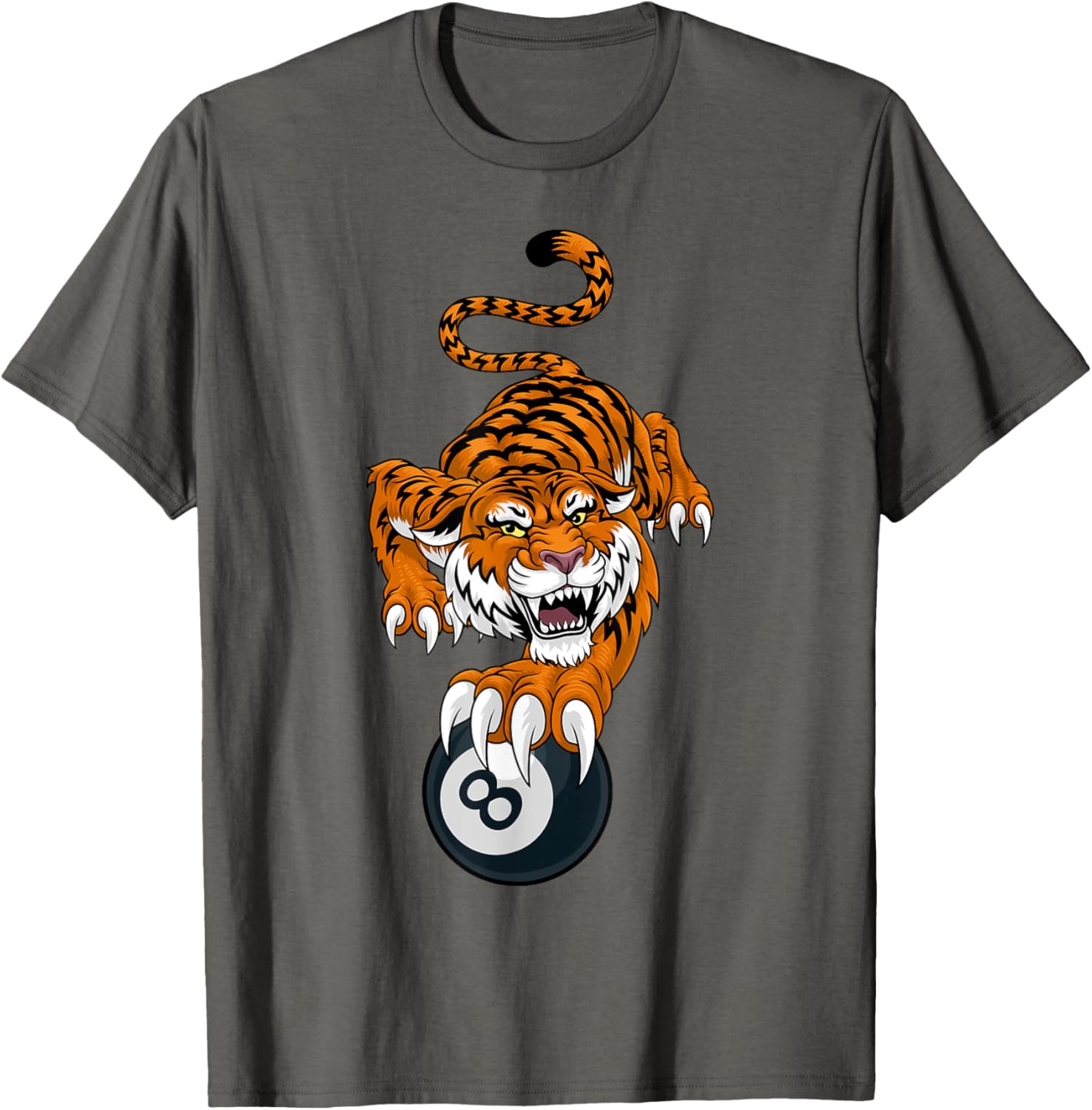 Tiger Angry Pool 8 Ball Billiards Cartoon Character T-Shirt for Fun Style - 20