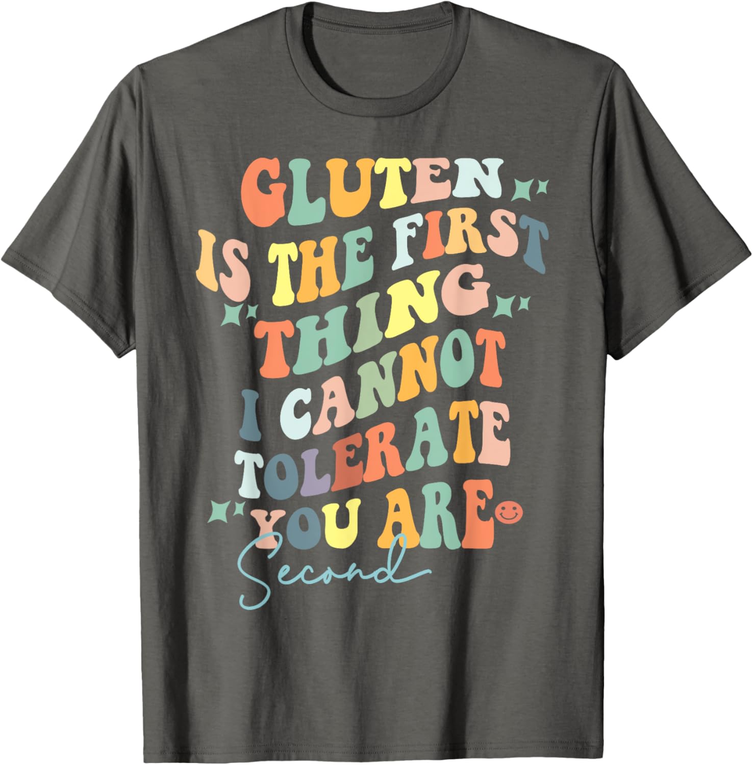 Retro Gluten I Tolerate You Second T-Shirt for Food Lovers and Humor - 5