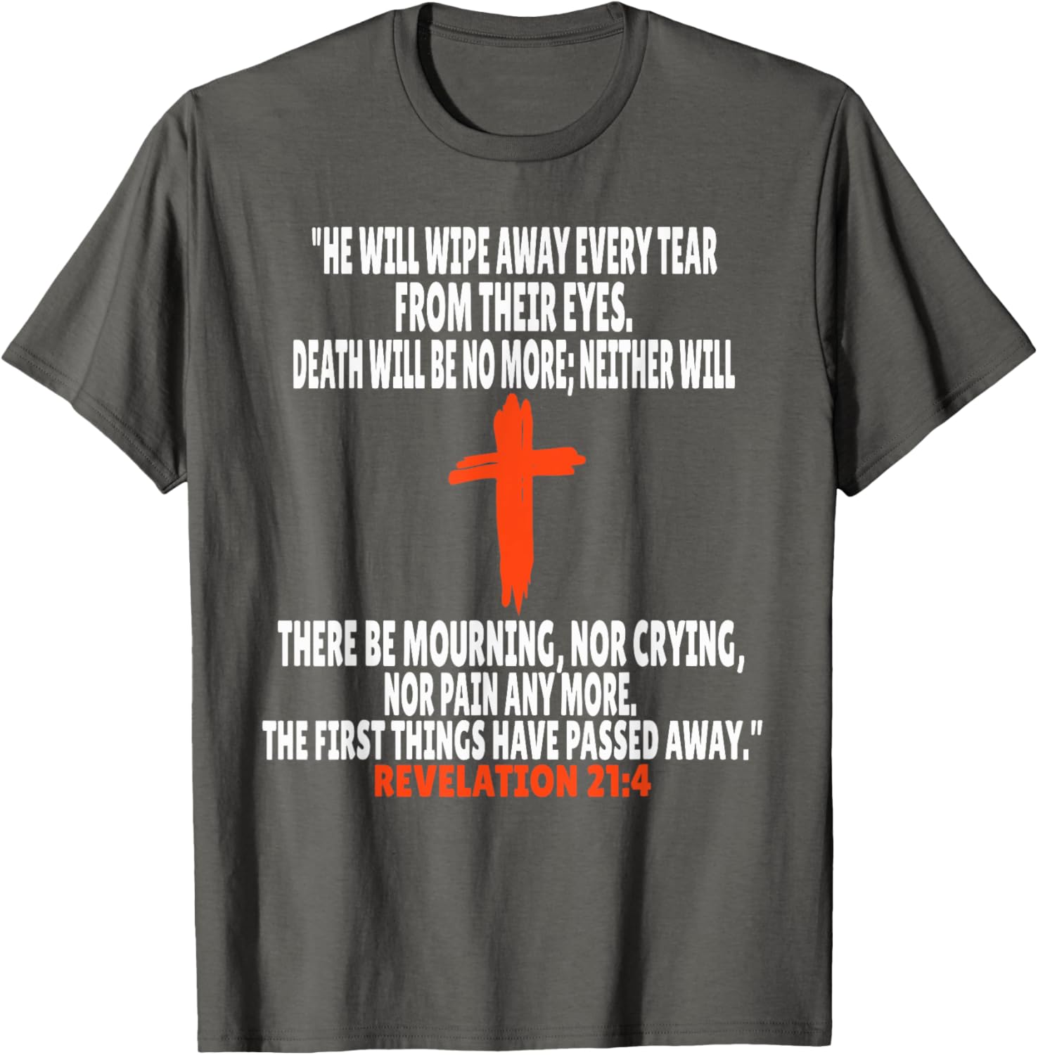 Revelation 21:4 Inspirational Bible Verse T-Shirt for Everyday Wear - 2