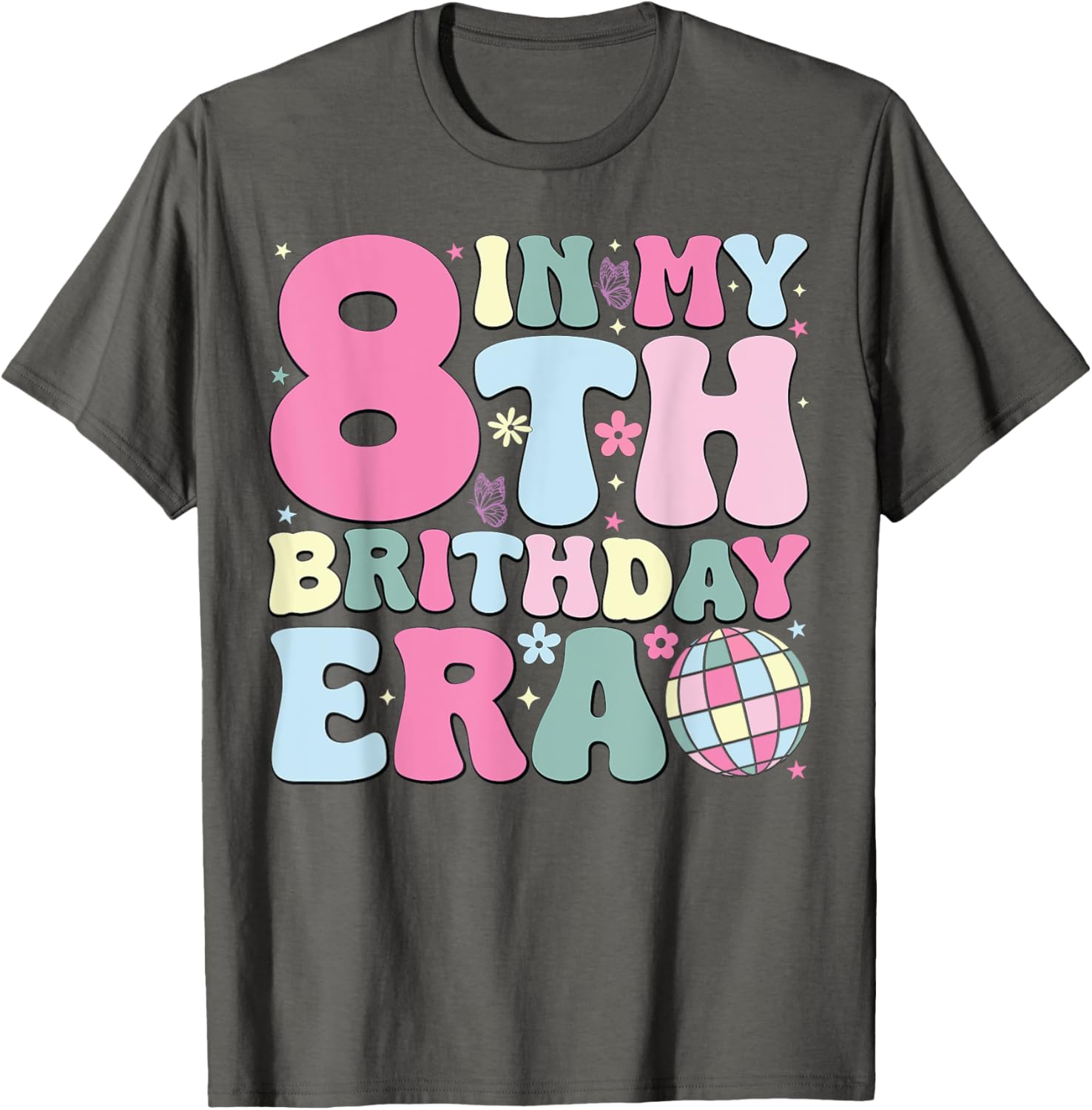 In My 8th Birthday Era Pink T-Shirt for 8 Year Old Birthday Girls - 12