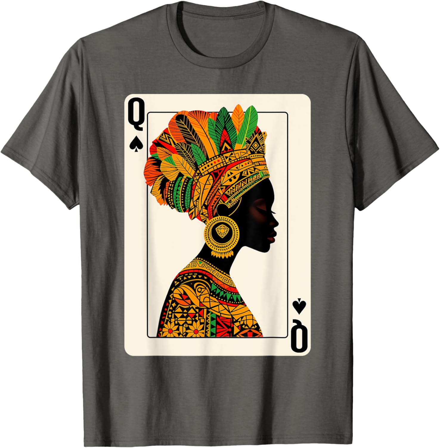 Black Queen of Spades Card Game T-Shirt Celebrating Proud Black Women - 17