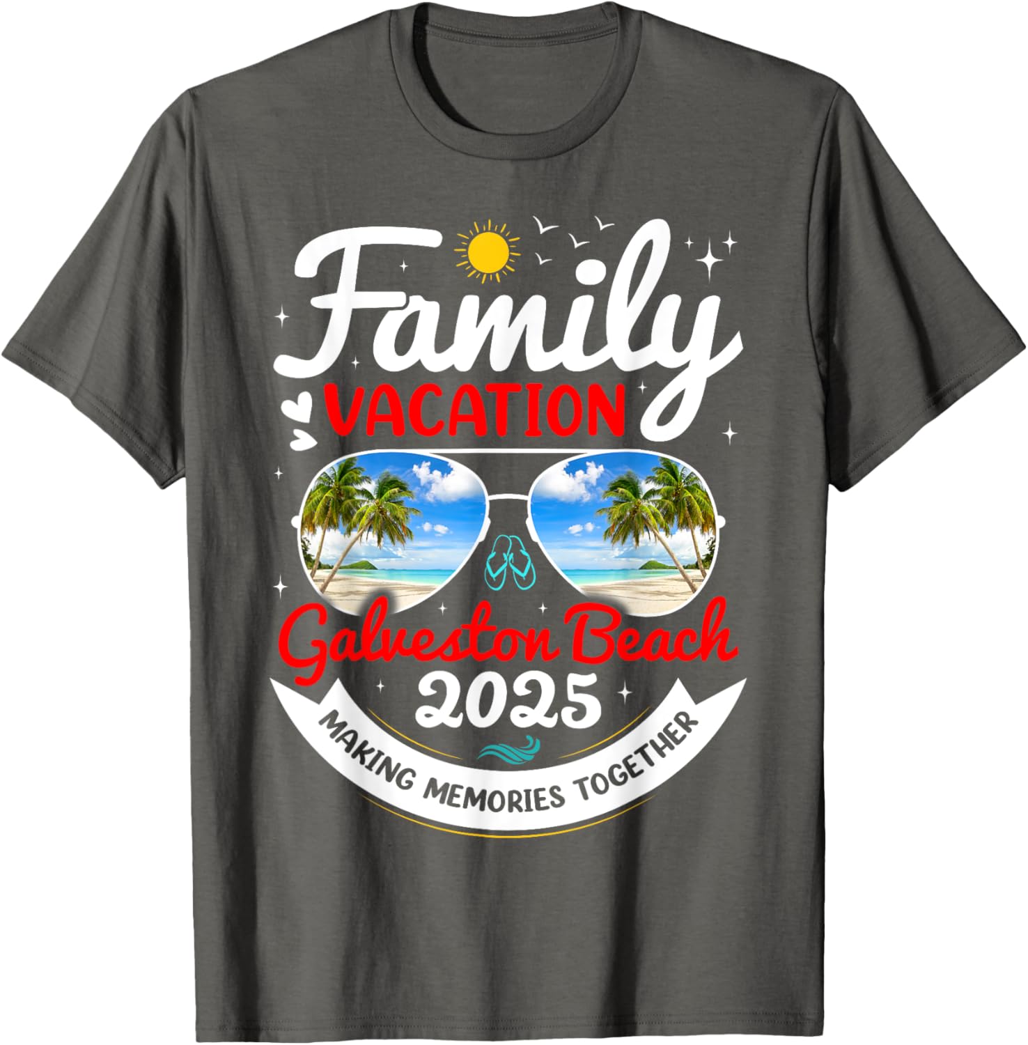 Galveston Beach Family Vacation 2025 Group T-Shirt for Fun Memories - 1