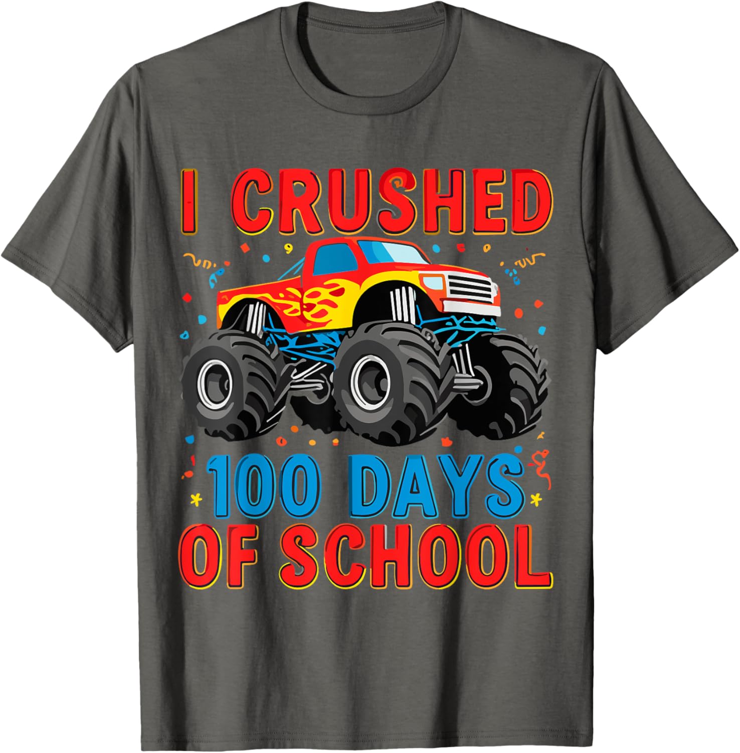 100 Days of School Monster Truck T-Shirt for Boys Fun School Spirit Gear - 2
