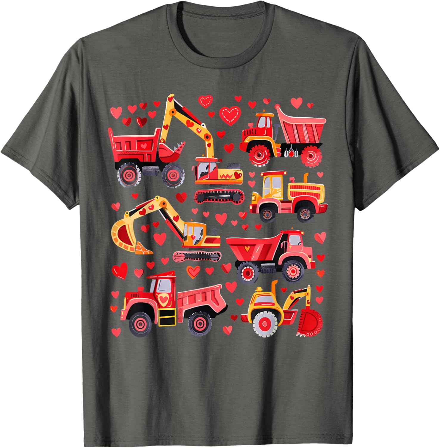 Loads of Love Construction Trucks Valentine's Day T-Shirt for Toddler Boys - 23