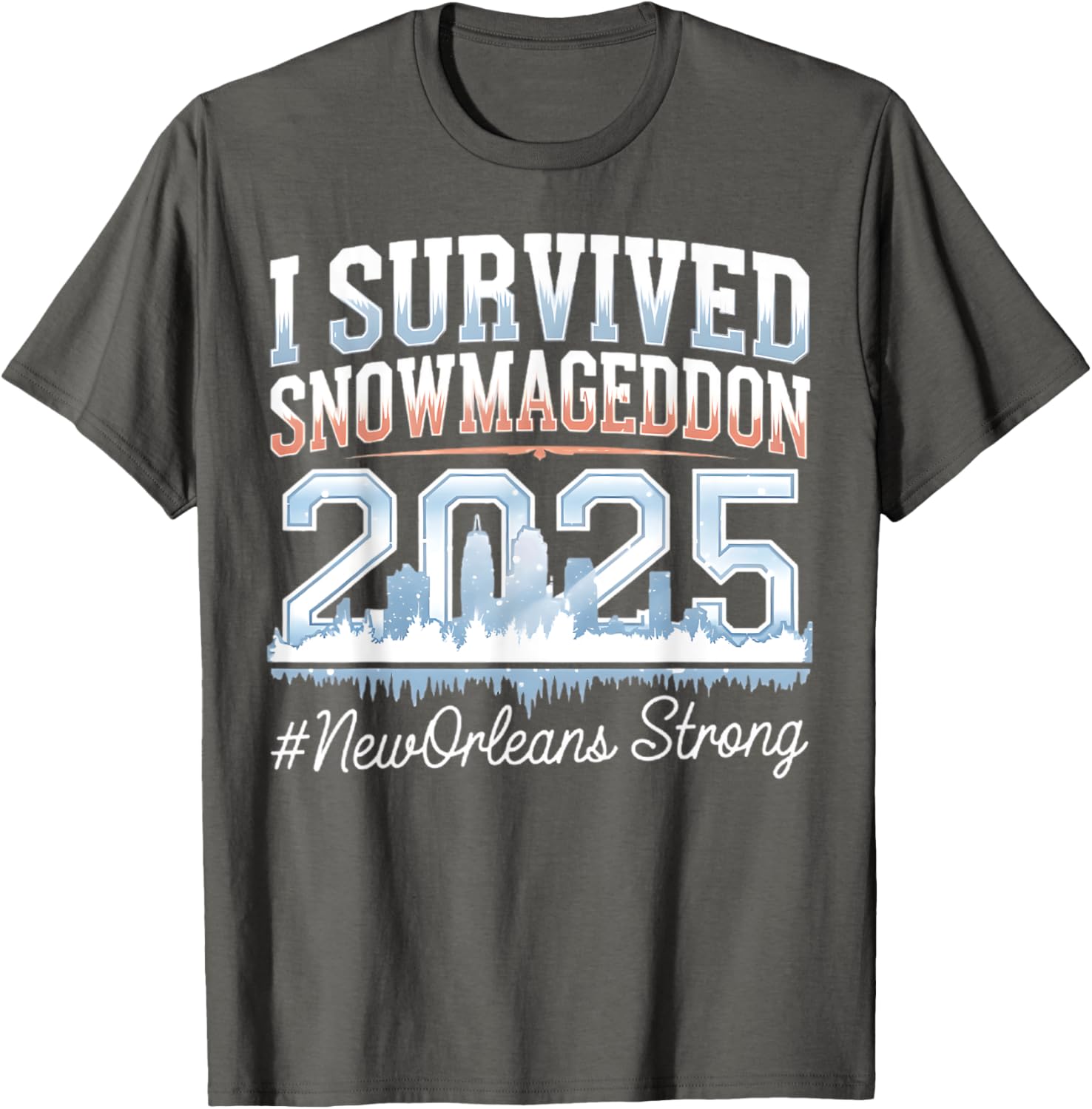 I Survived Snowmageddon 2025 New Orleans T-Shirt for Snow Lovers - 5